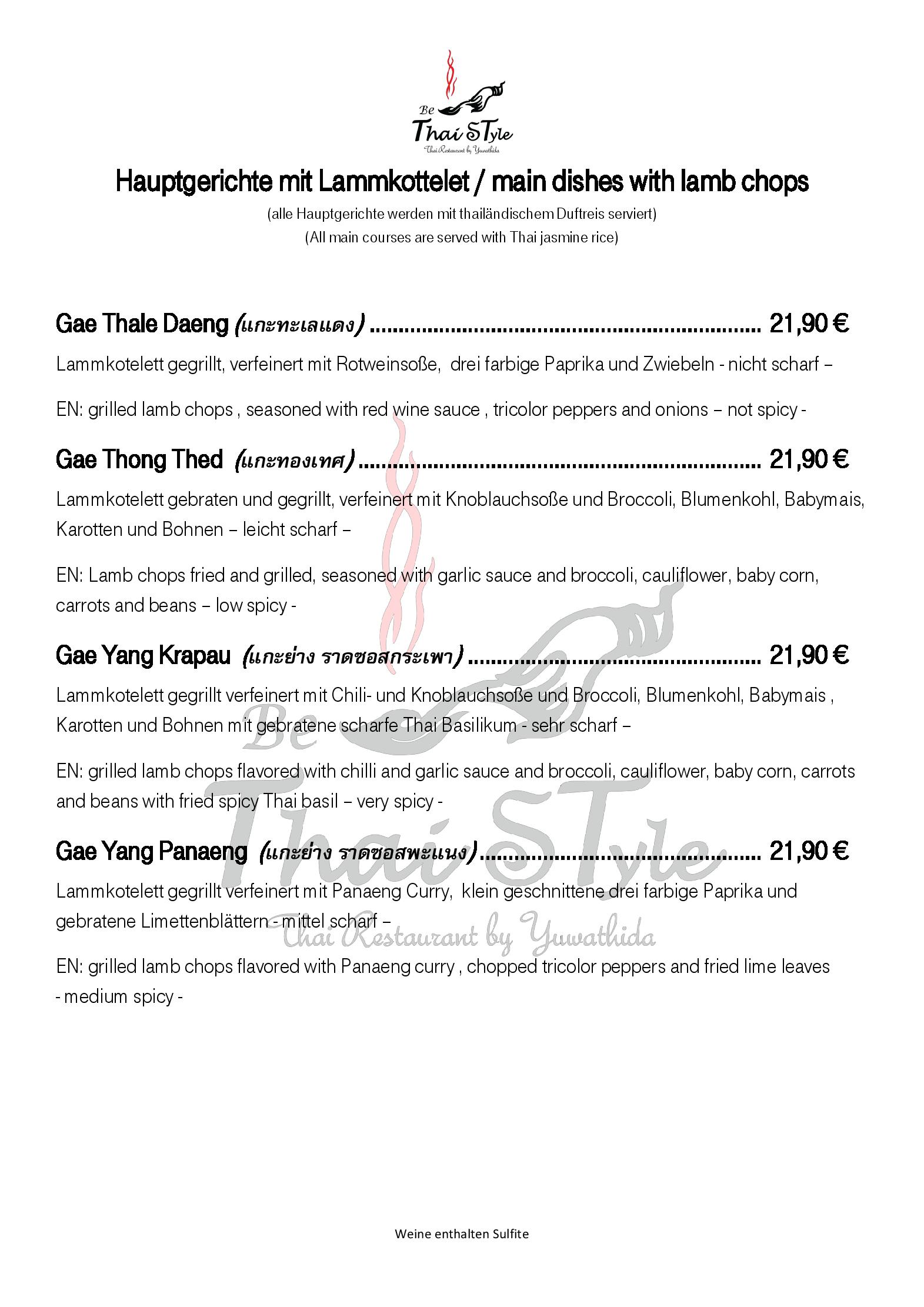 Speisekarte Be Thai Style - Thai Restaurant in München, Seite 13