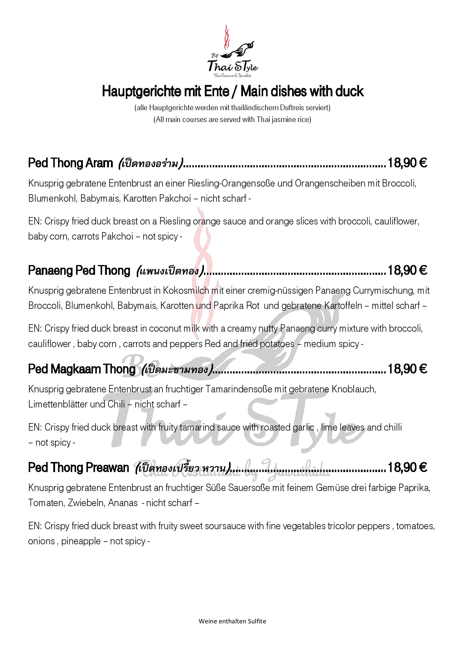 Speisekarte Be Thai Style - Thai Restaurant in München, Seite 14