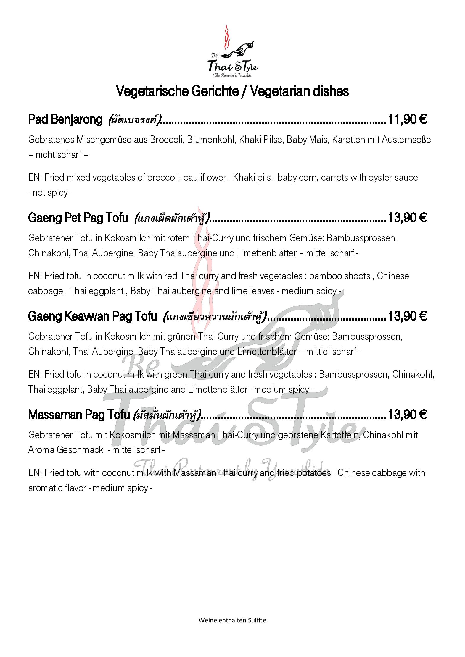 Speisekarte Be Thai Style - Thai Restaurant in München, Seite 20