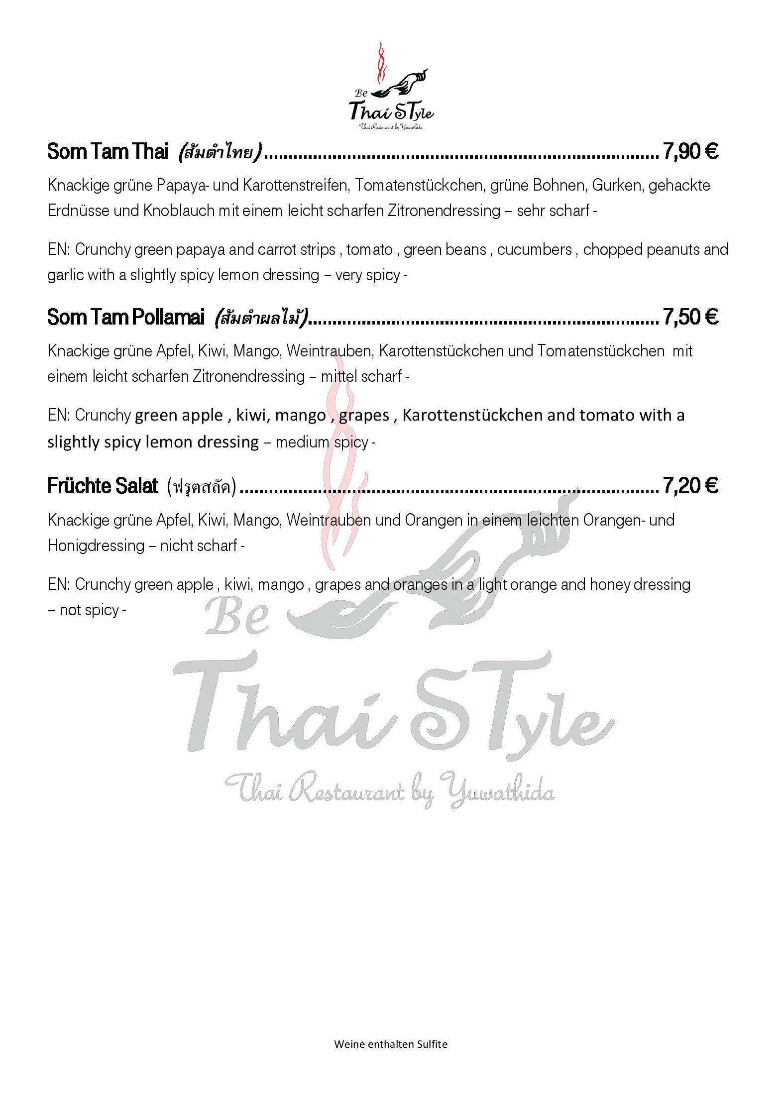 Speisekarte Be Thai Style - Thai Restaurant in München, Seite 7