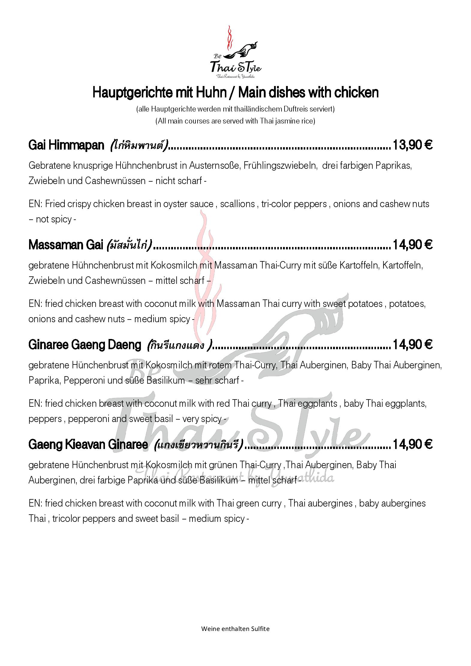 Speisekarte Be Thai Style - Thai Restaurant in München, Seite 10