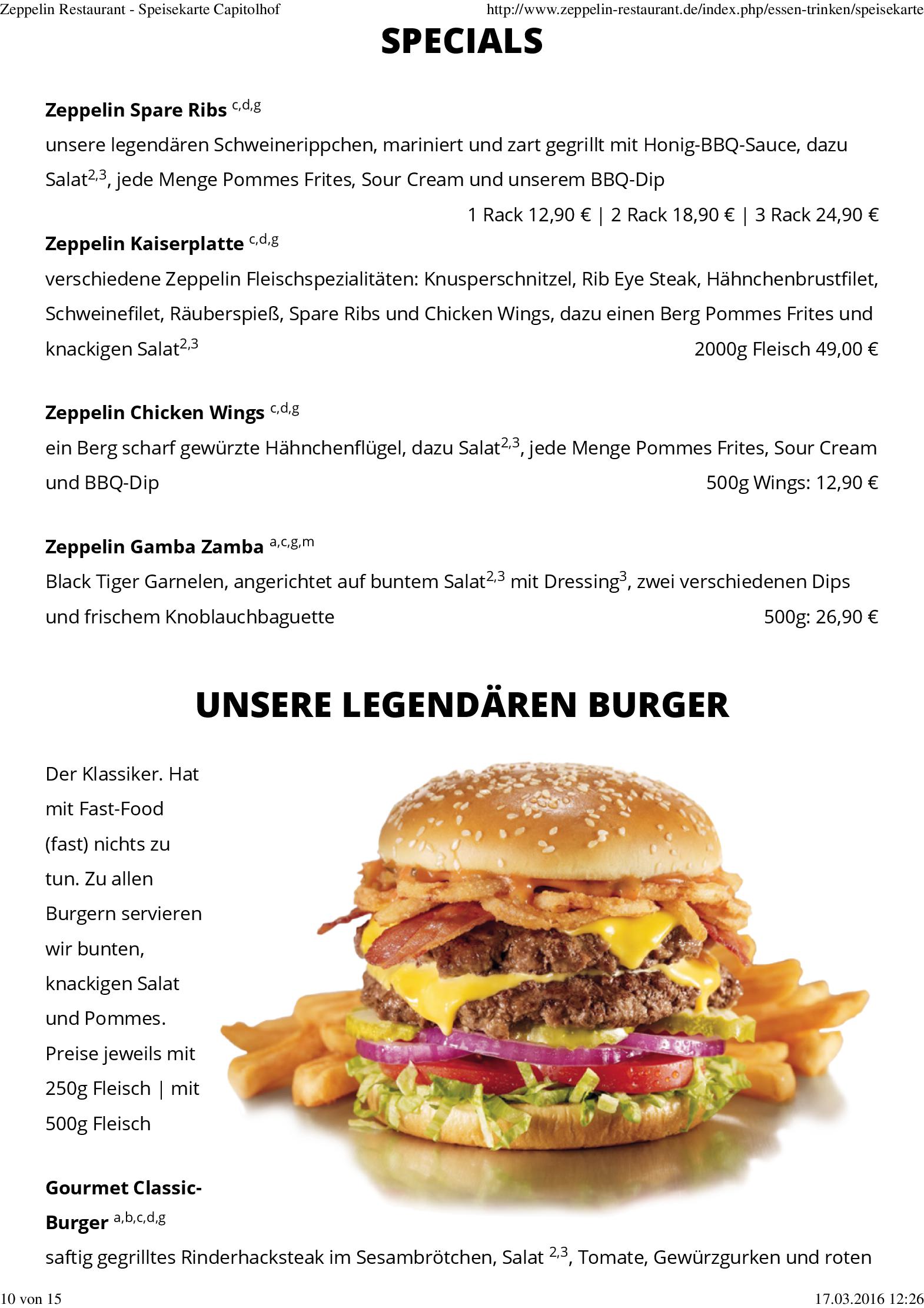 Speisekarte Zeppelin Restaurant in Schwerin, Seite 10