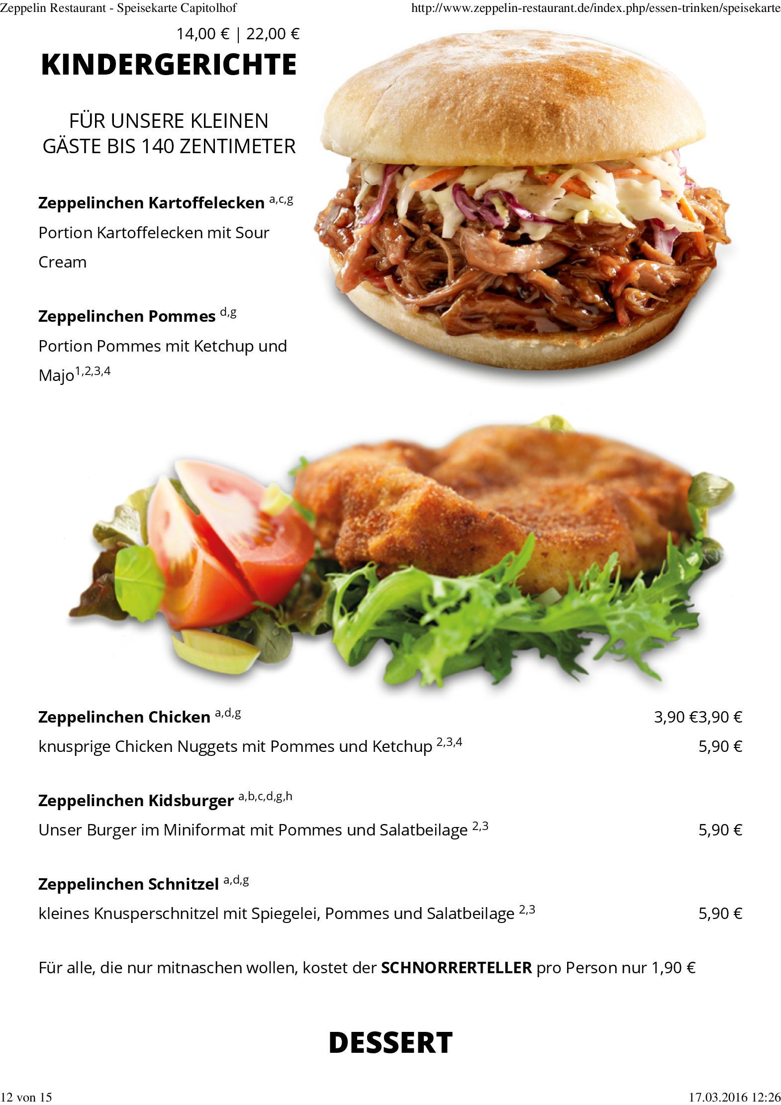 Speisekarte Zeppelin Restaurant in Schwerin, Seite 12