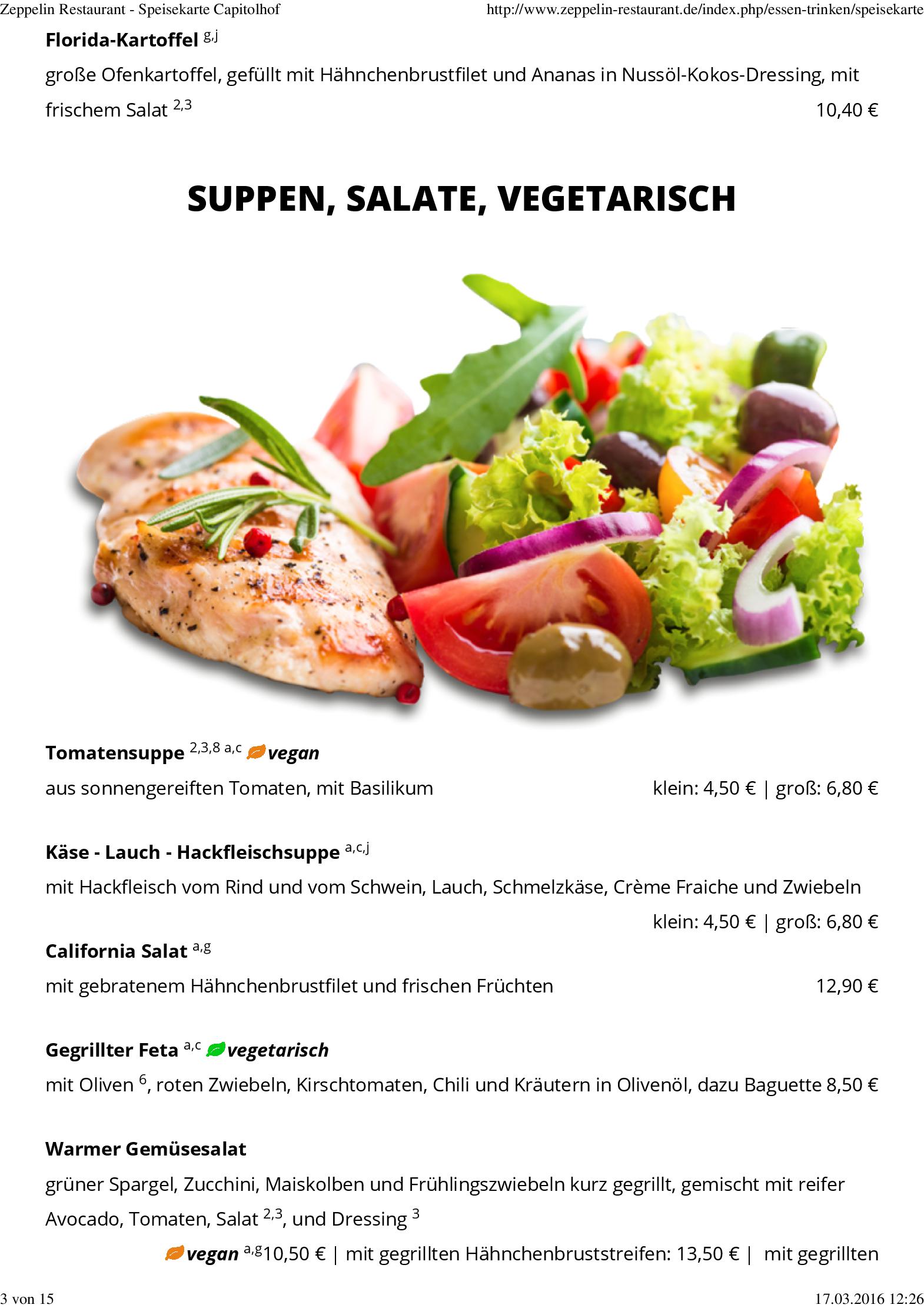 Speisekarte Zeppelin Restaurant in Schwerin, Seite 3