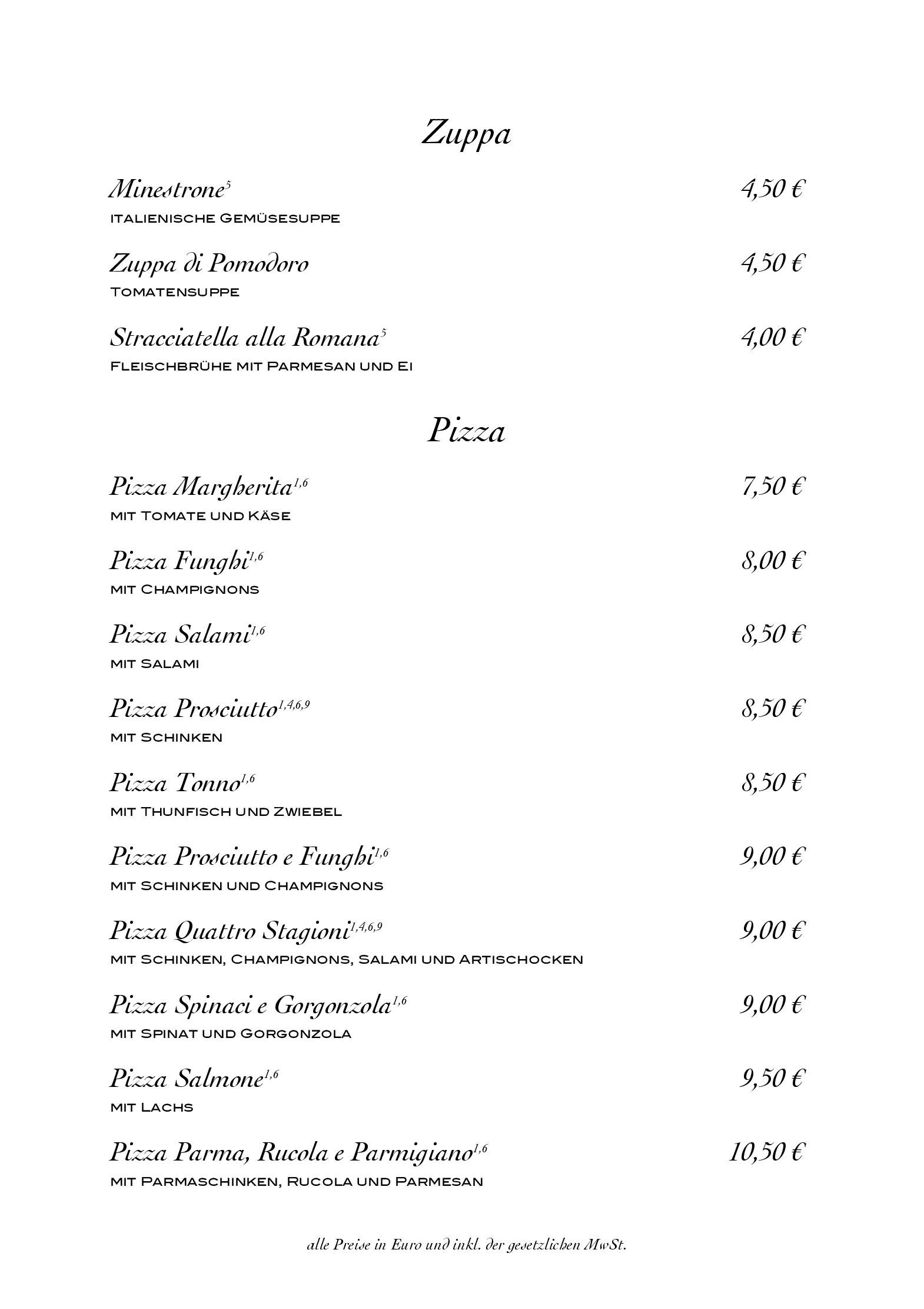 Speisekarte Ristorante Alitalia in Hamburg, Seite 5