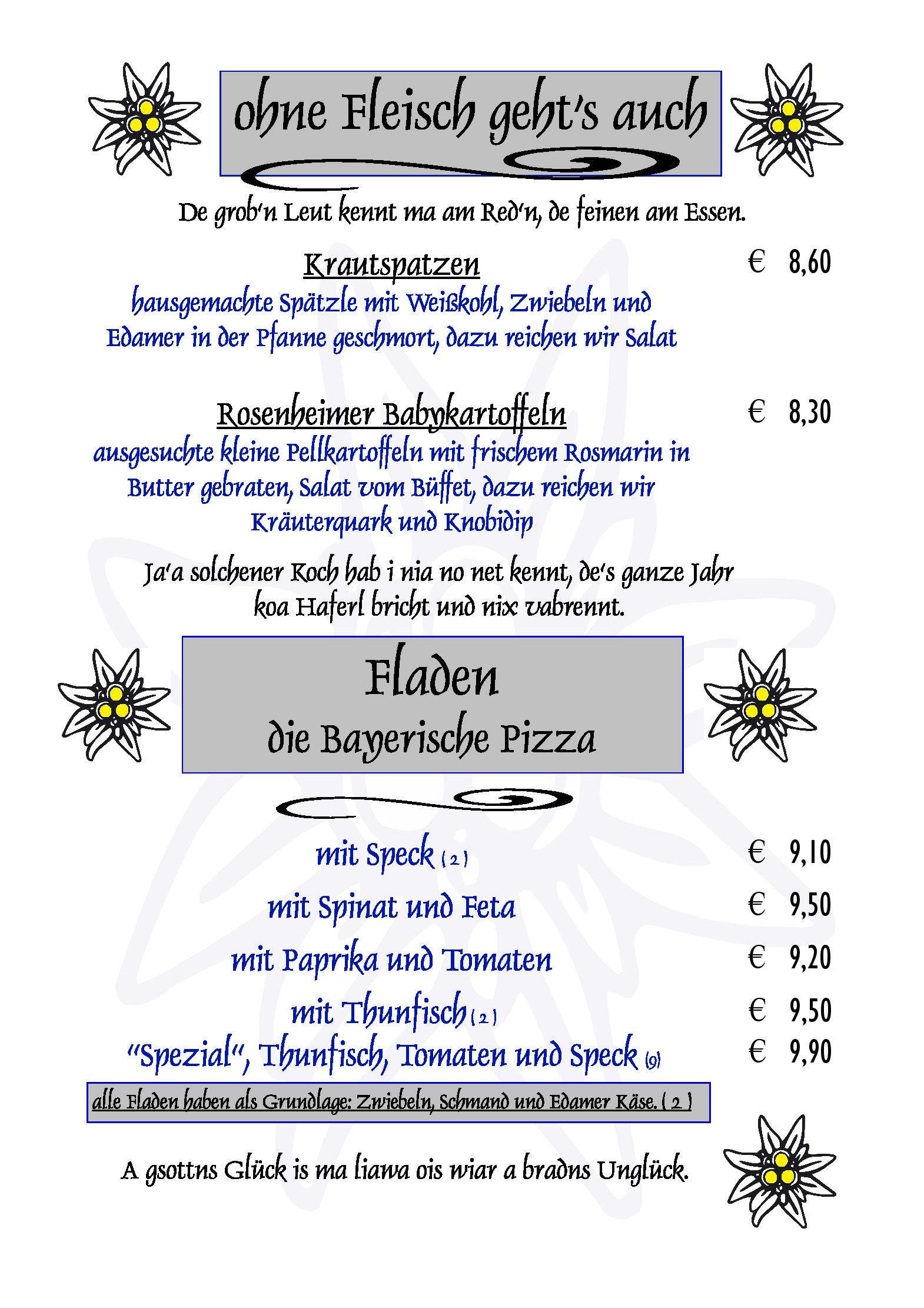 Speisekarte Edel Weiss Restaurant und Hotel in Bremen, Seite 4