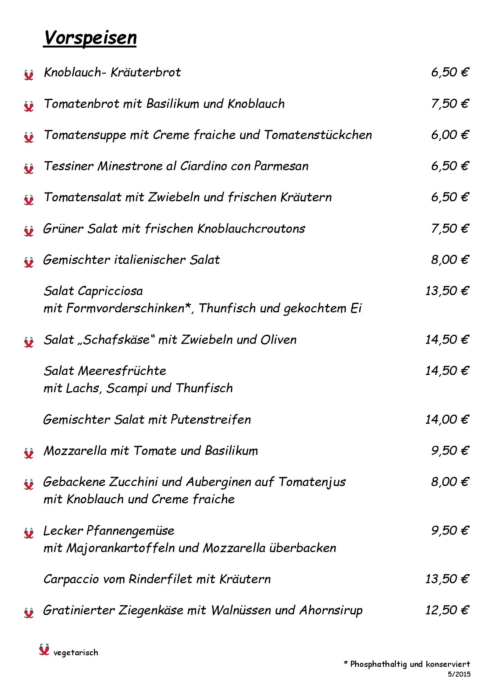 Speisekarte Die Osteria S 52 - Seaside in Westerland, Seite 1