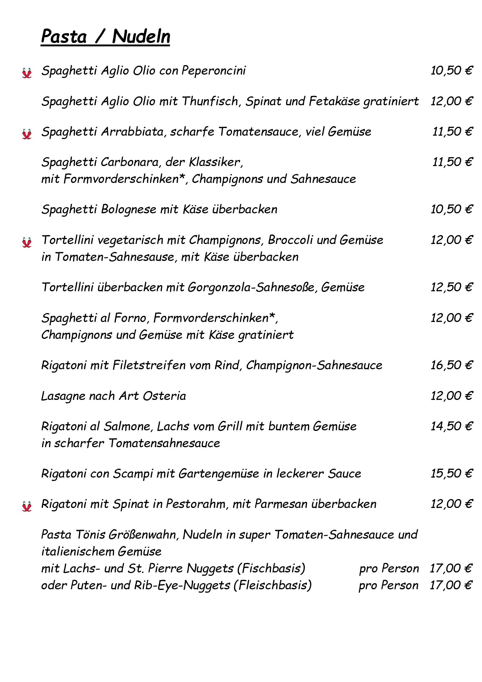 Speisekarte Die Osteria S 52 - Seaside in Westerland, Seite 3
