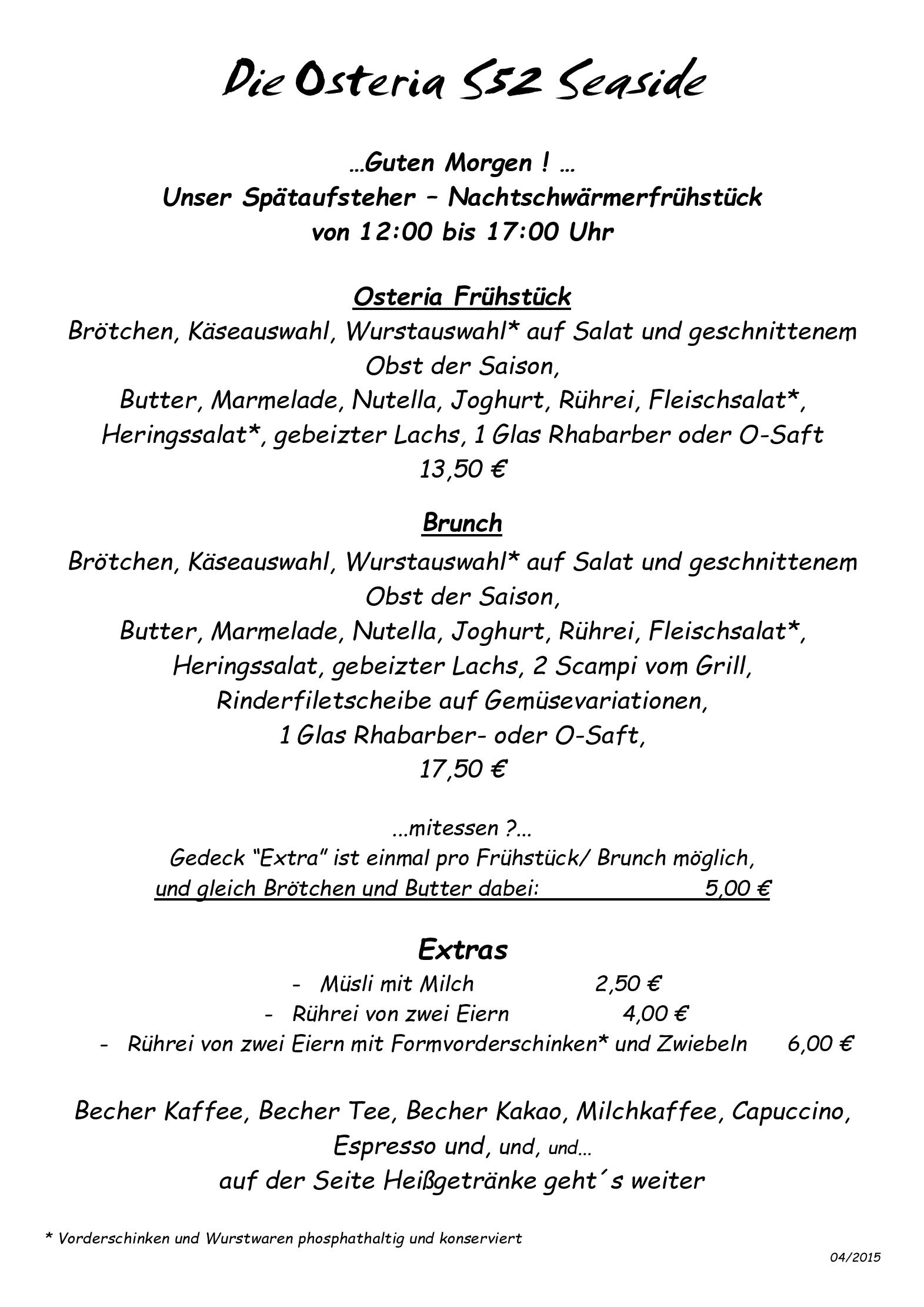 Speisekarte Die Osteria S 52 - Seaside in Westerland, Seite 6