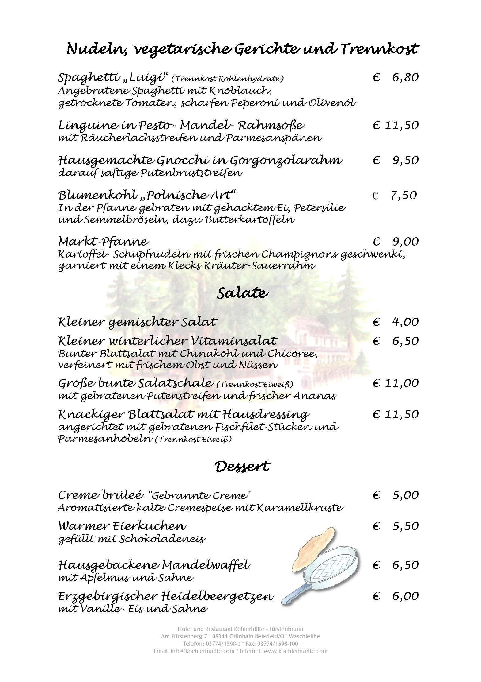 Speisekarte Hotel und Restaurant Köhlerhütte-Fürstenbrunn in Beierfeld, Seite 5