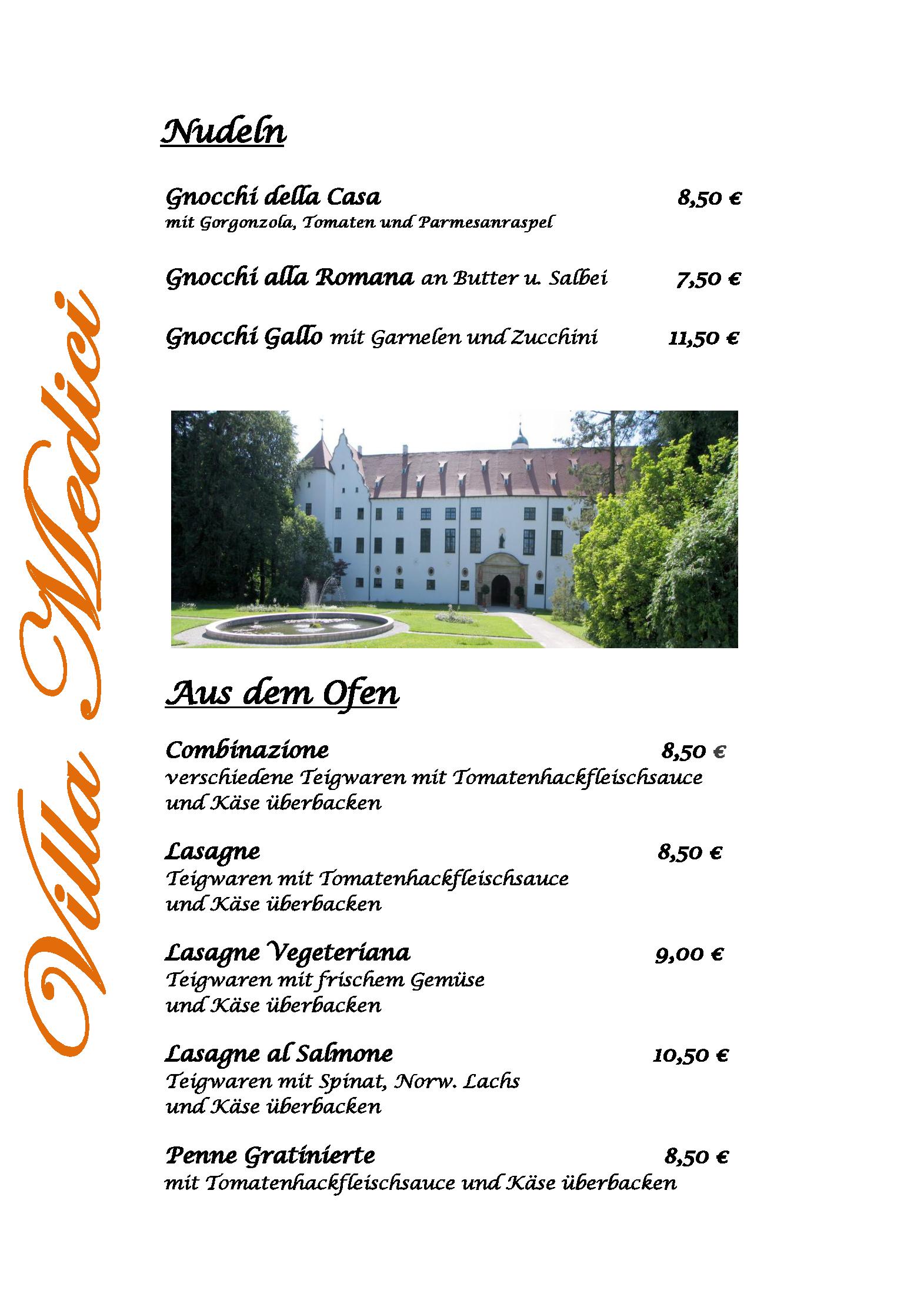 Speisekarte Hotel Ristorante Villa Medici in Enkenbach-Alsenborn, Seite 4
