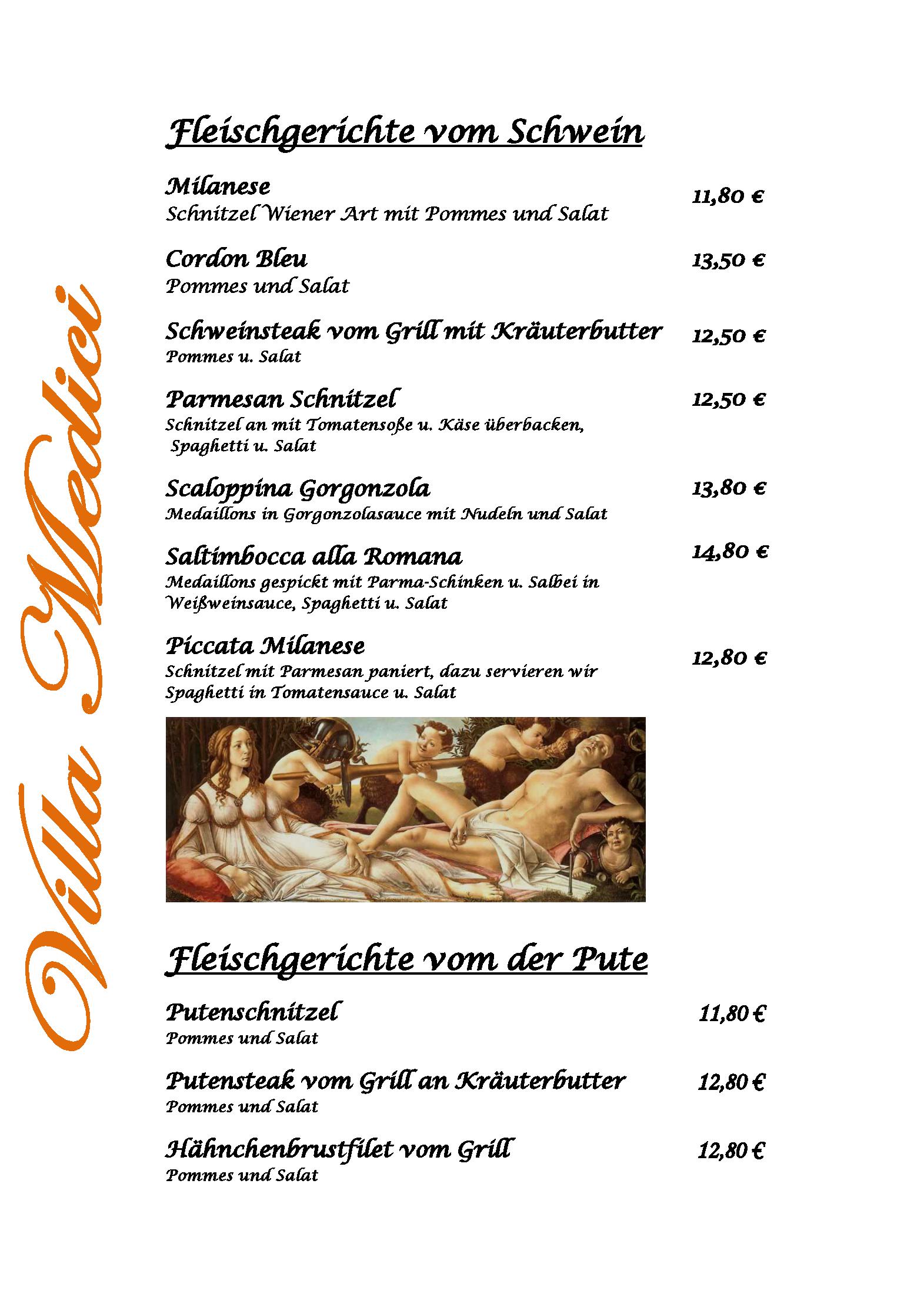 Speisekarte Hotel Ristorante Villa Medici in Enkenbach-Alsenborn, Seite 6
