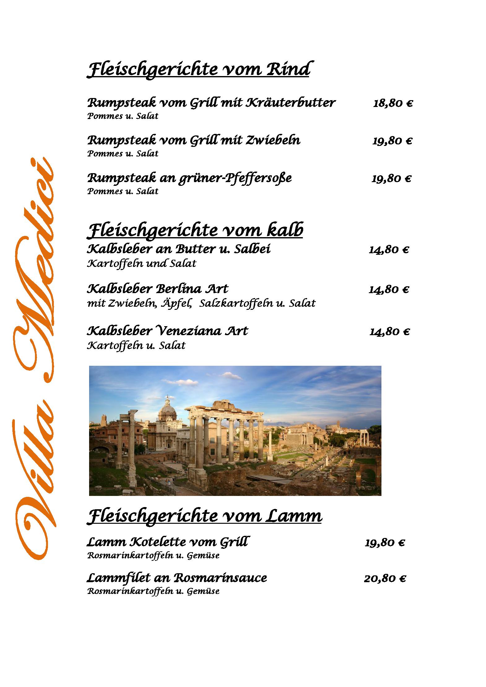 Speisekarte Hotel Ristorante Villa Medici in Enkenbach-Alsenborn, Seite 7