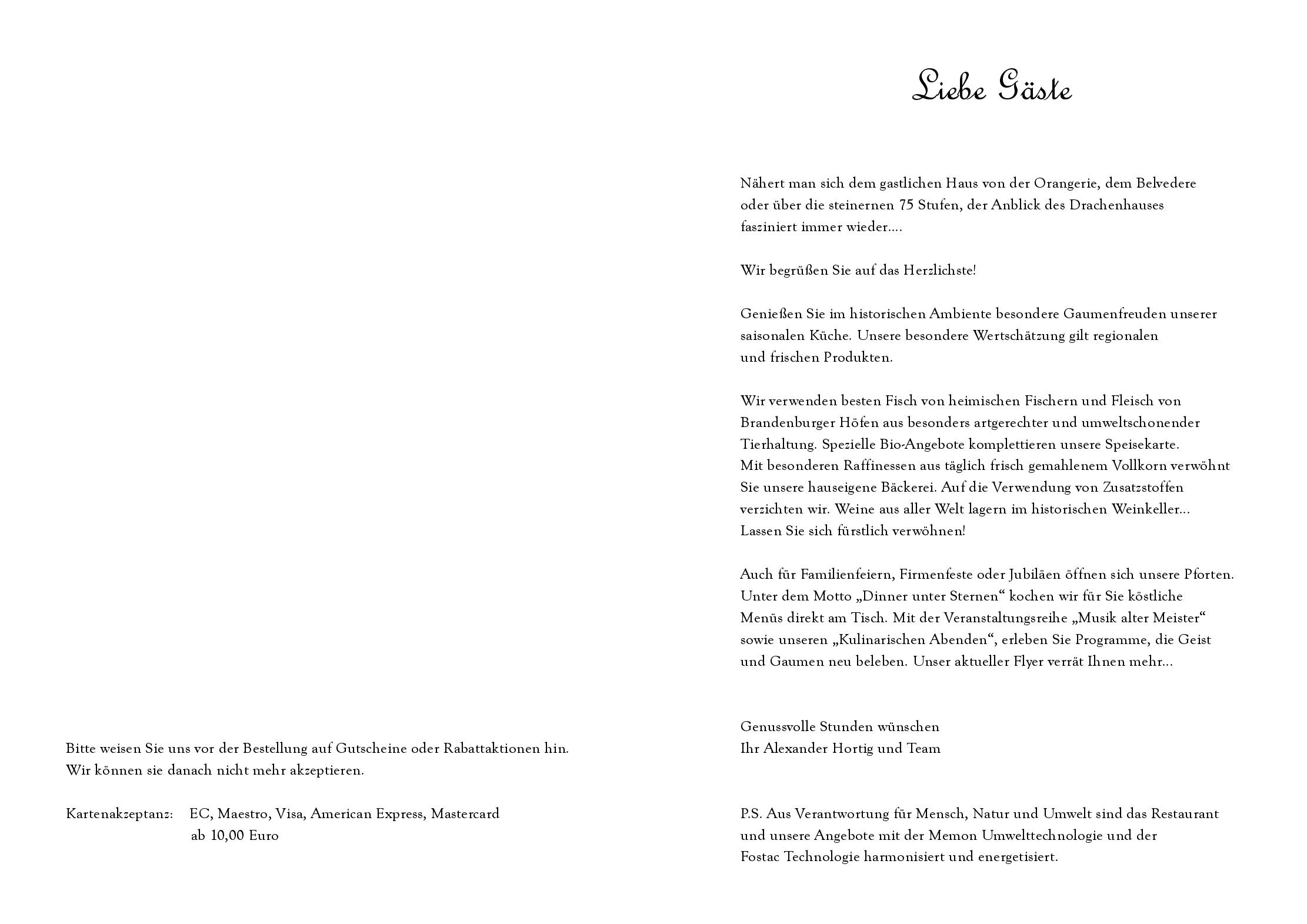 Speisekarte Restaurant & Cafe Drachenhaus in Potsdam, Seite 2