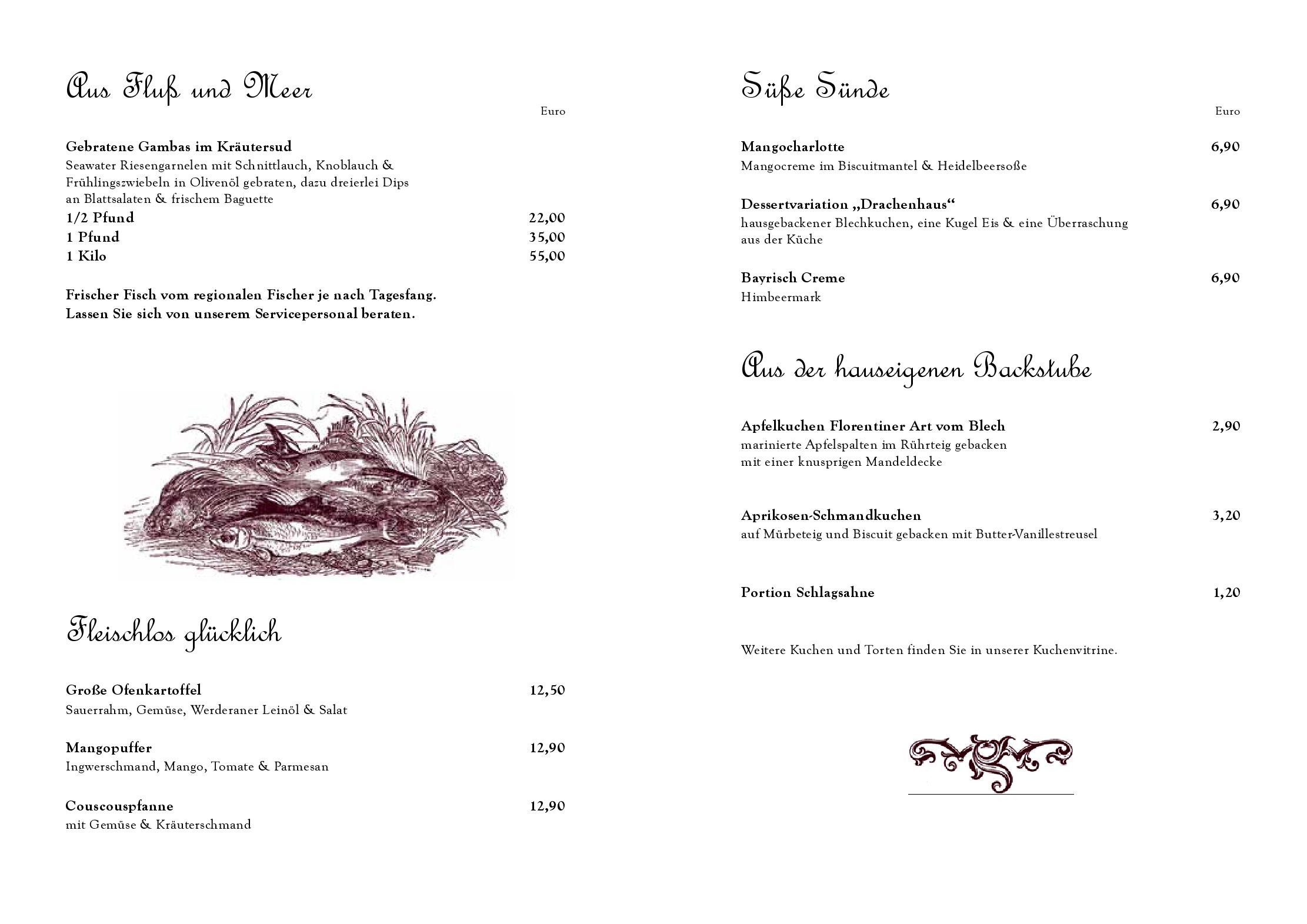 Speisekarte Restaurant & Cafe Drachenhaus in Potsdam, Seite 6