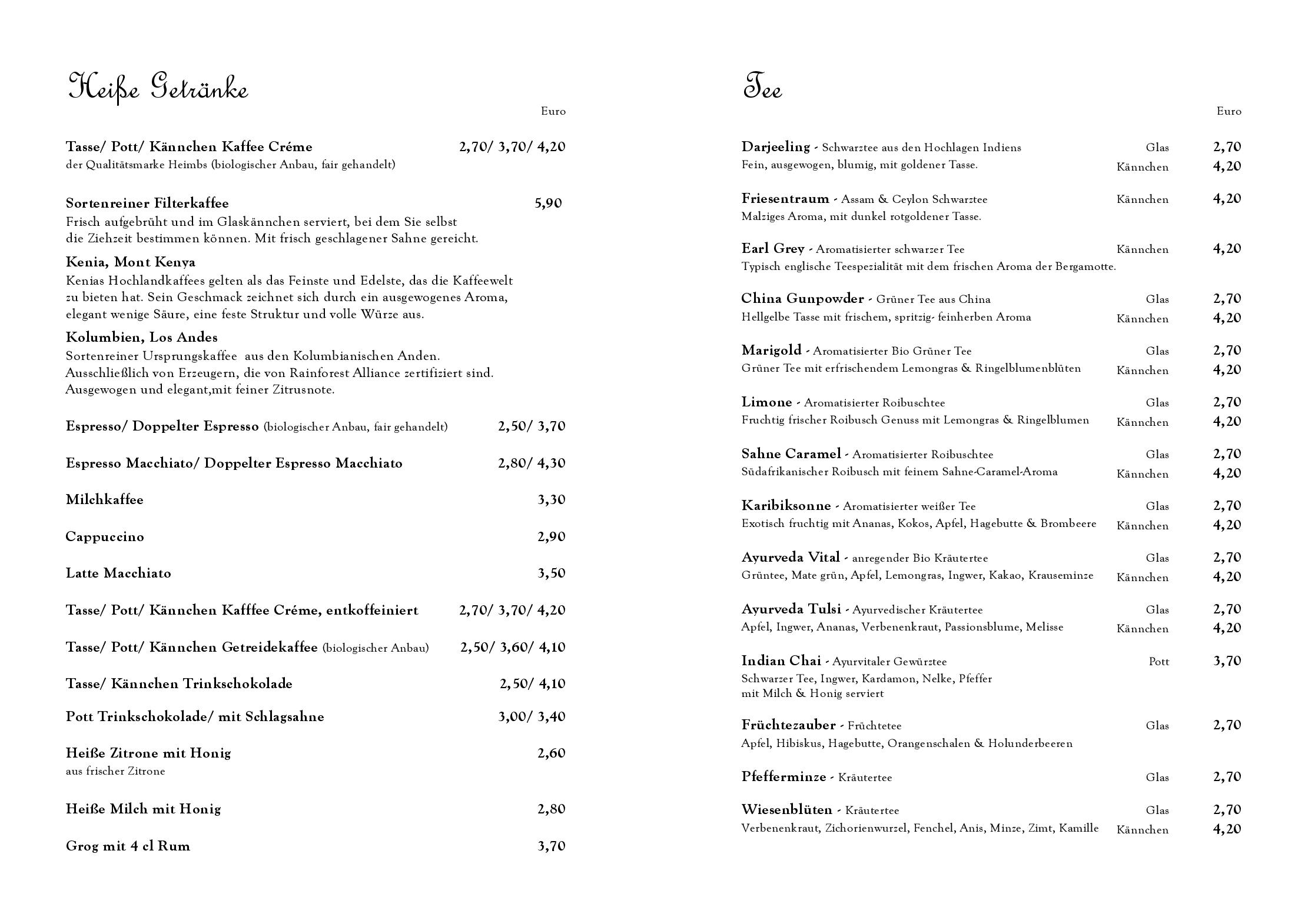 Speisekarte Restaurant & Cafe Drachenhaus in Potsdam, Seite 8