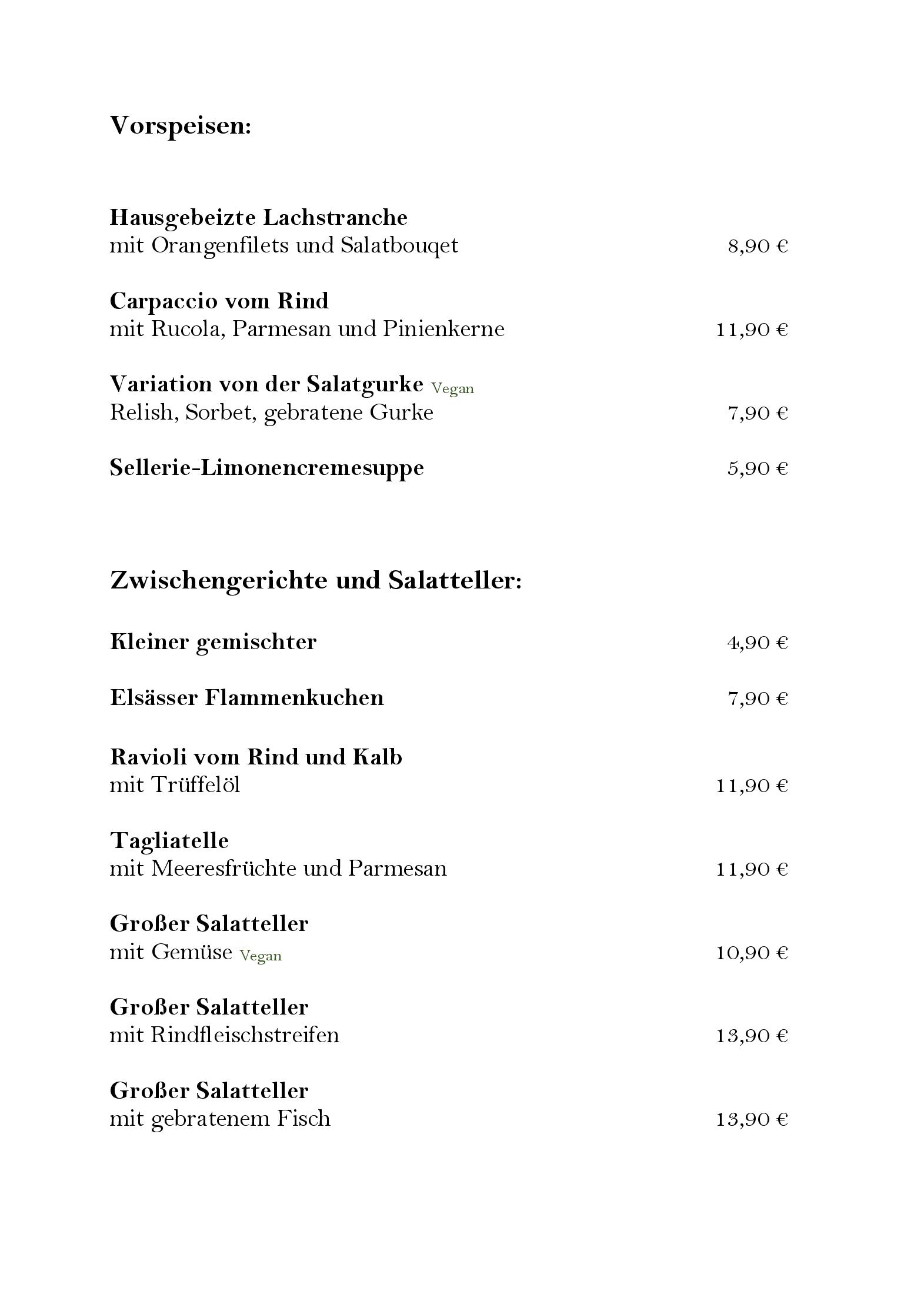 Speisekarte zum Salmen  in Offenburg, Seite 11