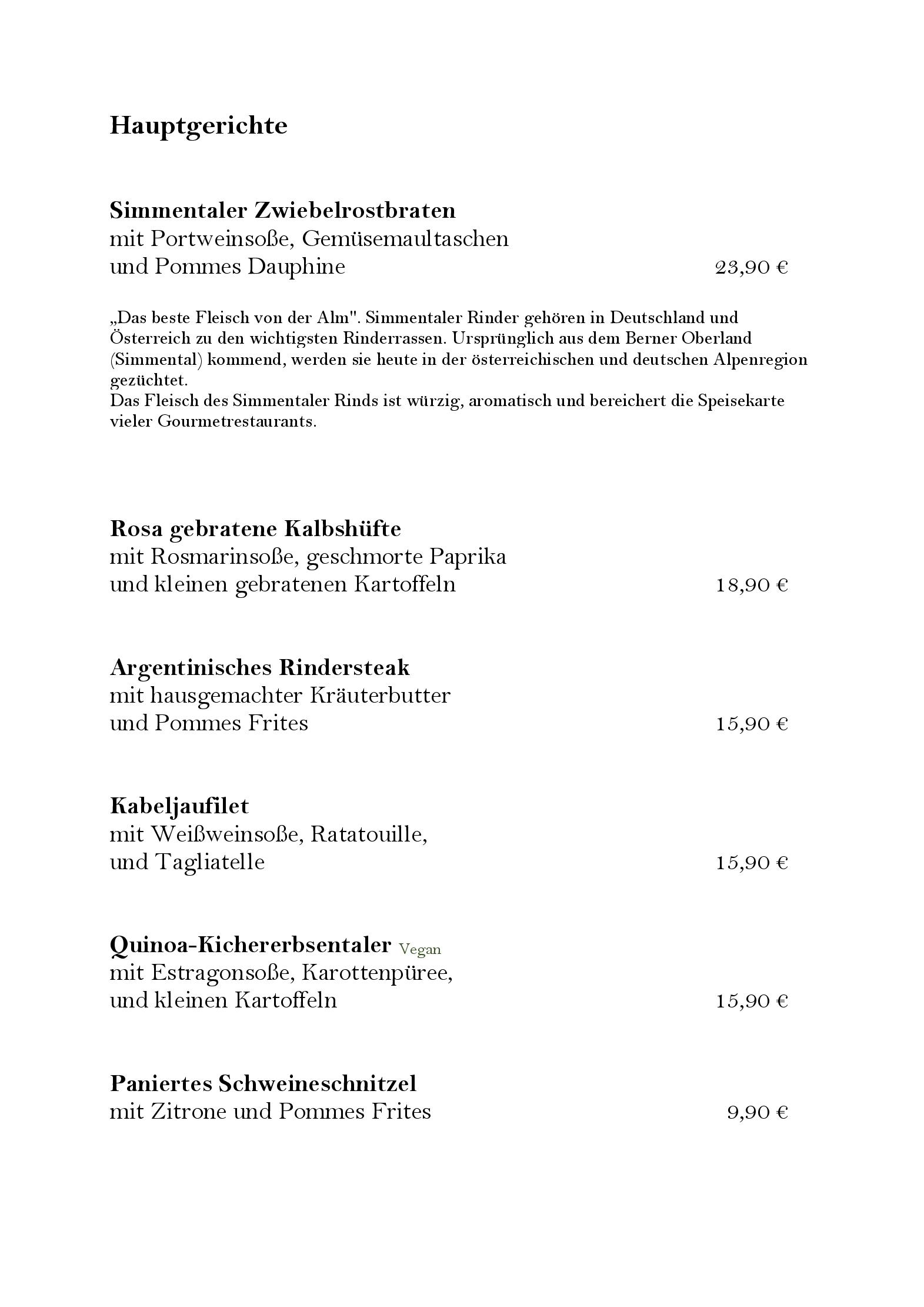Speisekarte zum Salmen  in Offenburg, Seite 12