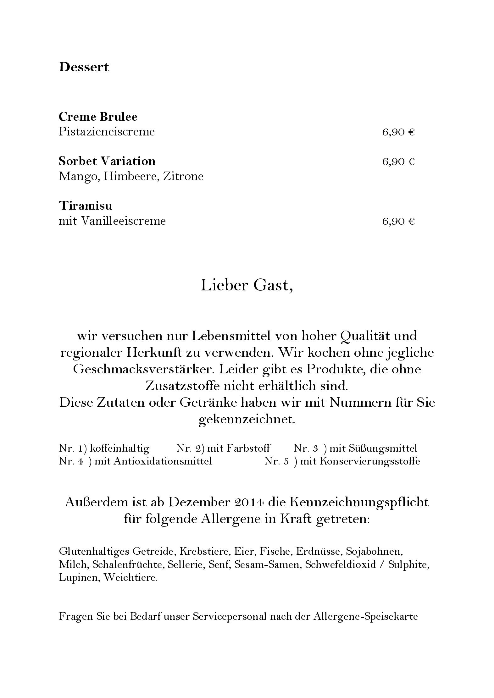 Speisekarte zum Salmen  in Offenburg, Seite 13