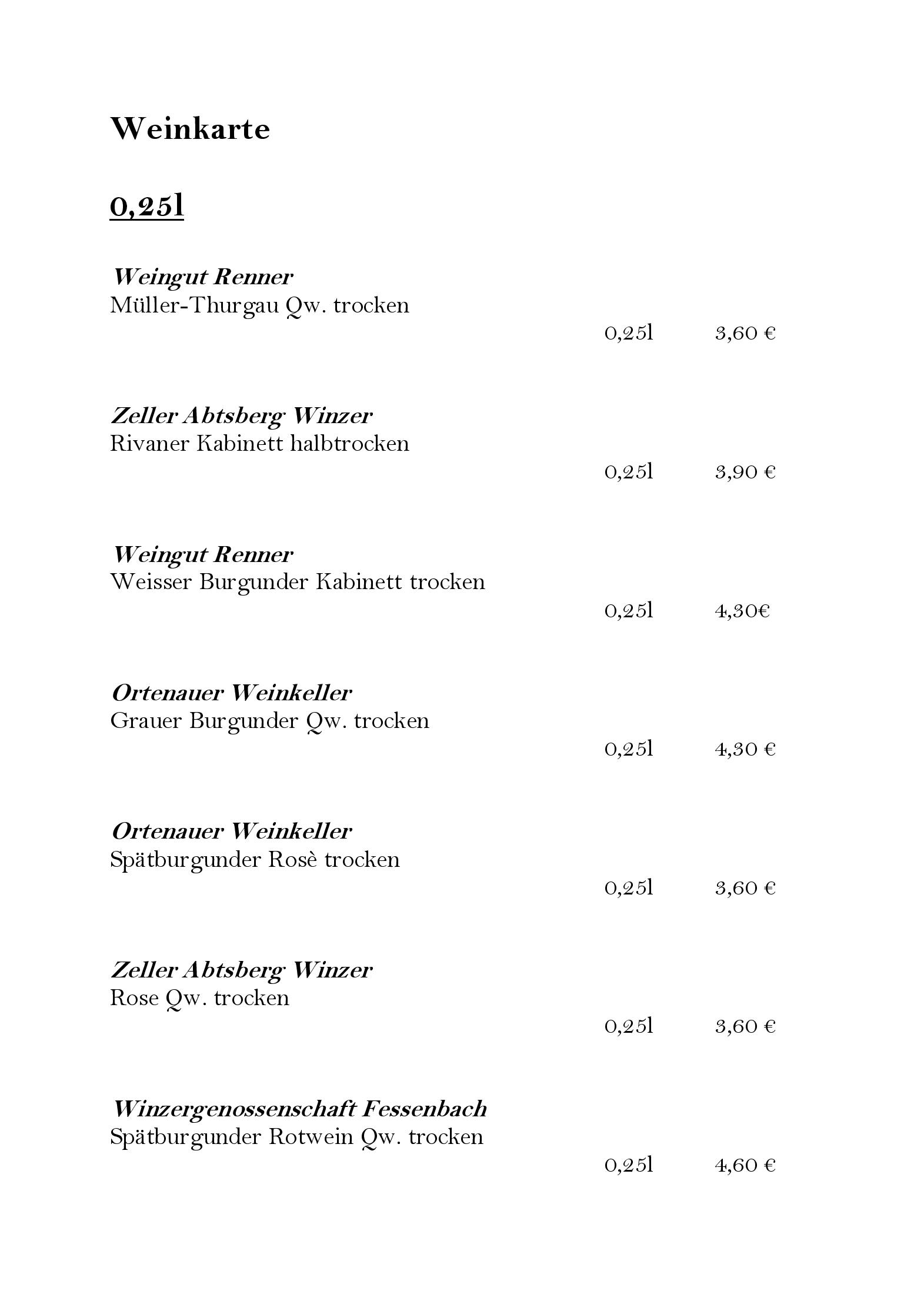 Speisekarte zum Salmen  in Offenburg, Seite 3