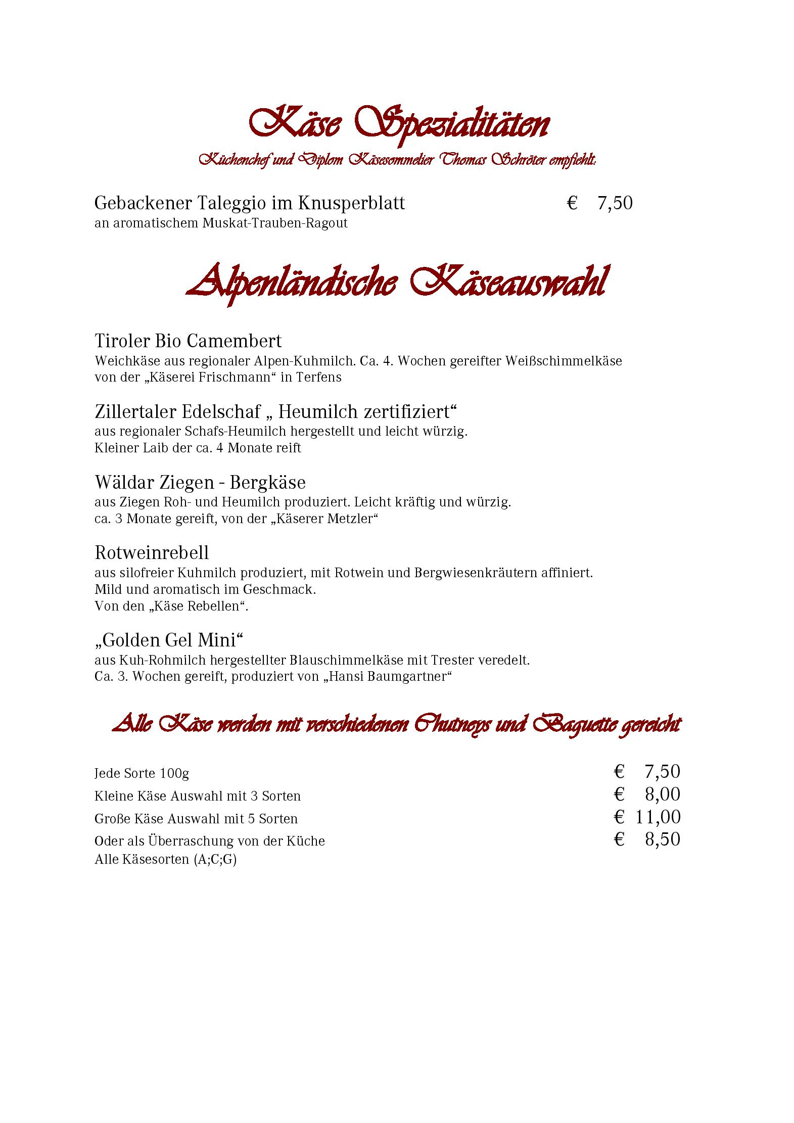 Speisekarte Parkhotel Wallgau in Wallgau, Seite 8
