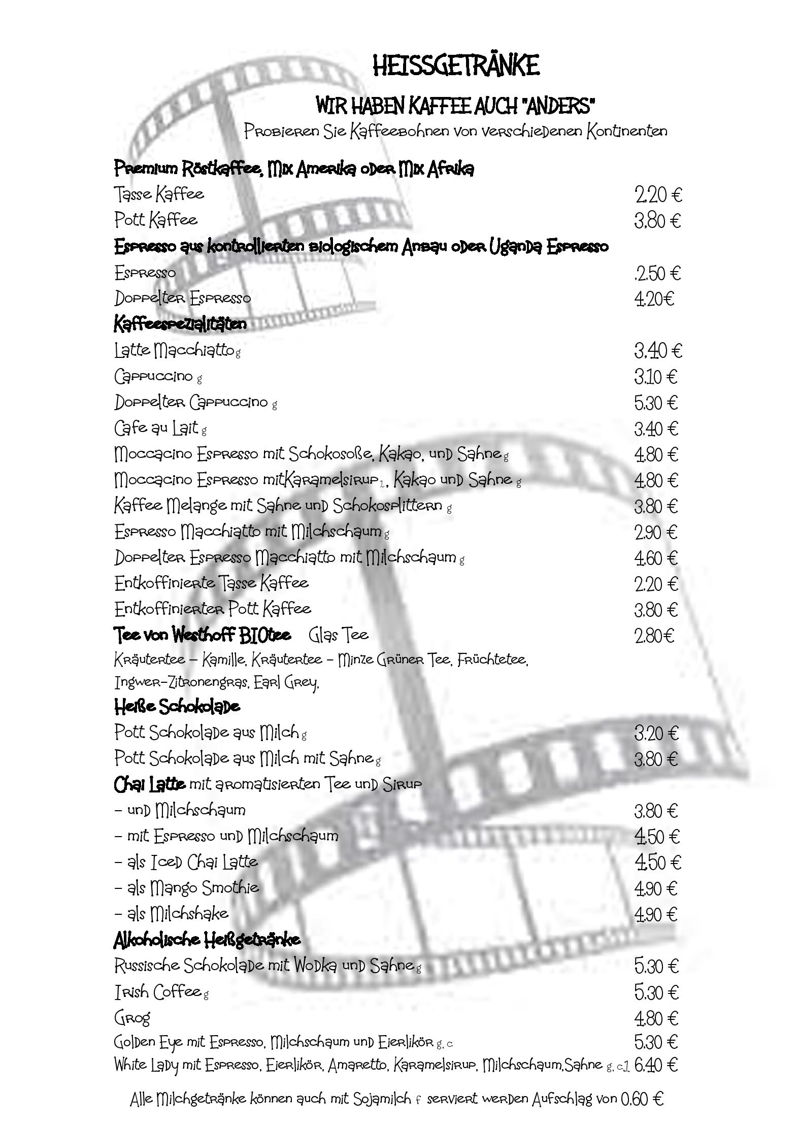 Speisekarte Zoom Café & Fotostudio in Chemnitz, Seite 6