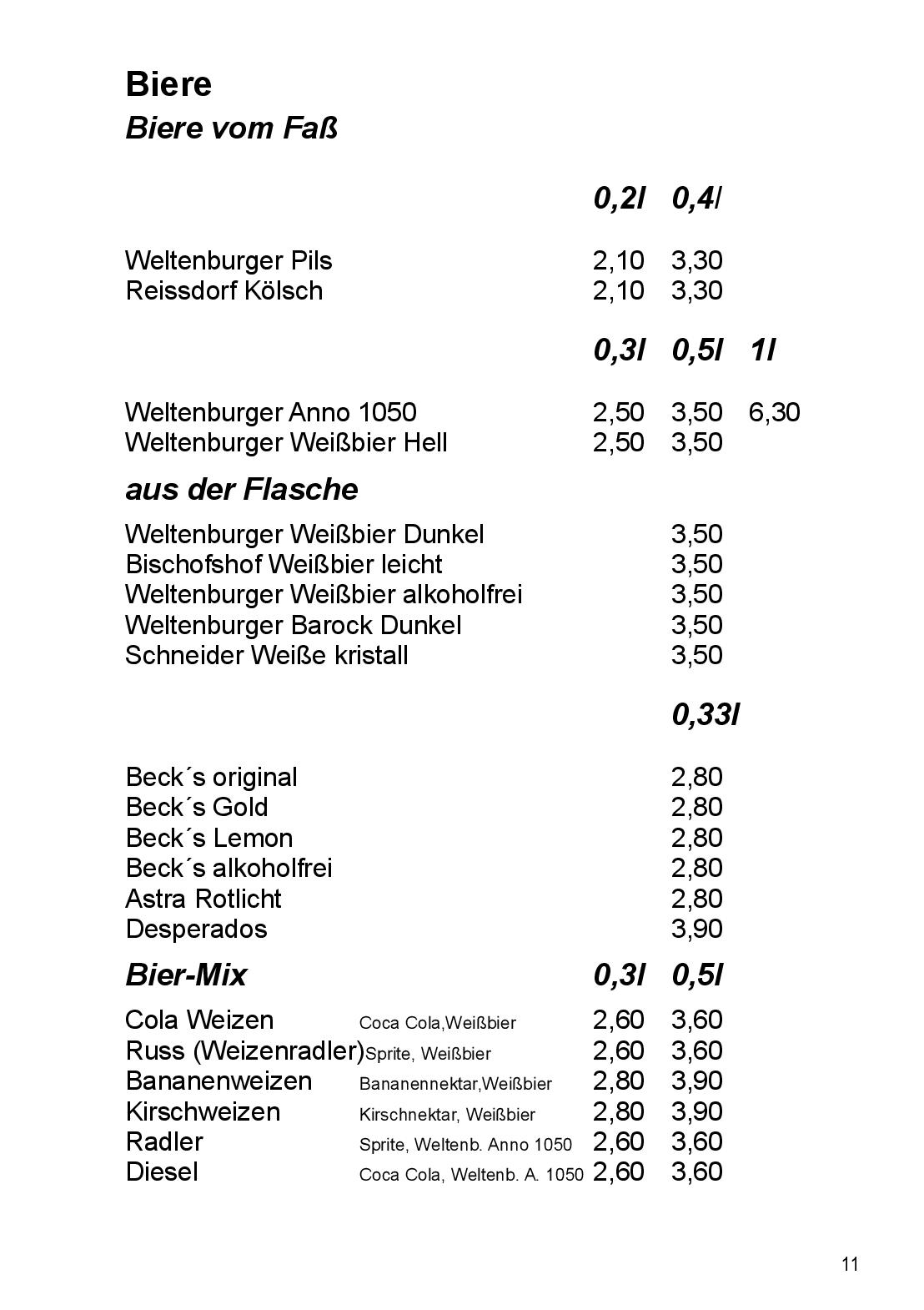 Speisekarte Cafe Bar Cartoon in Nürnberg, Seite 11