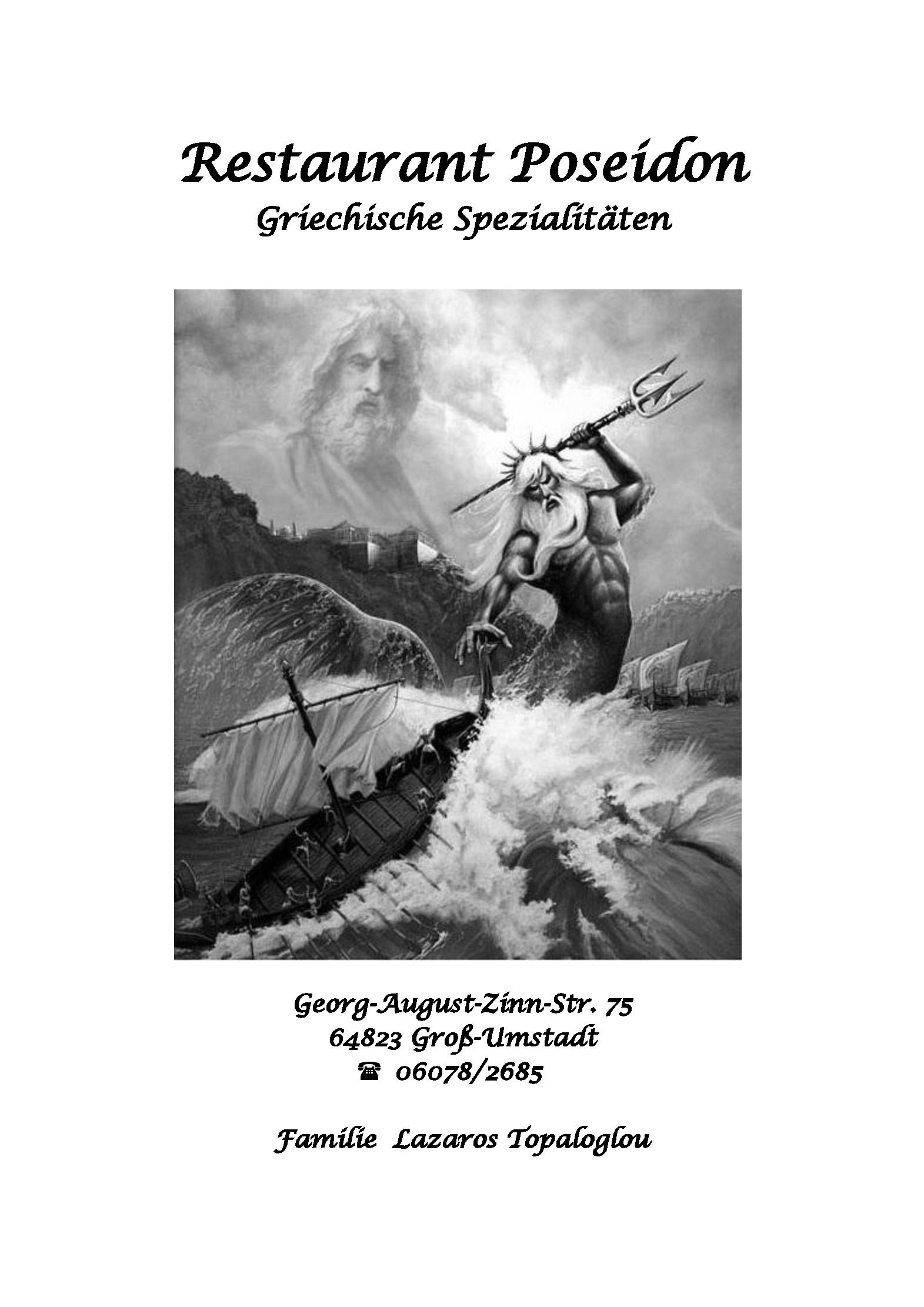 Speisekarte POSEIDON in Groß-Umstadt, Seite 1
