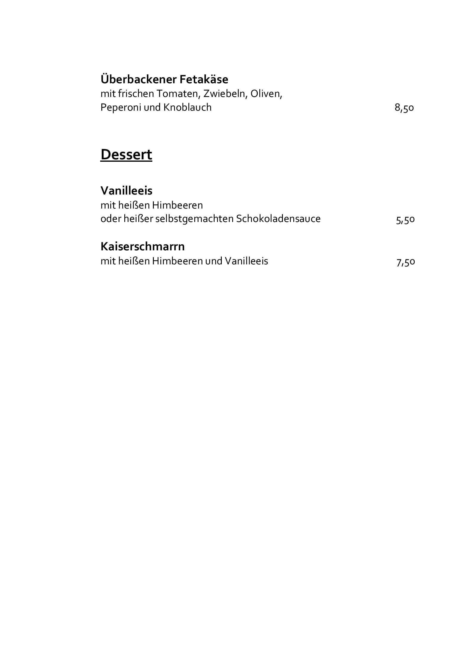 Speisekarte Edenhall in Hamburg, Seite 4