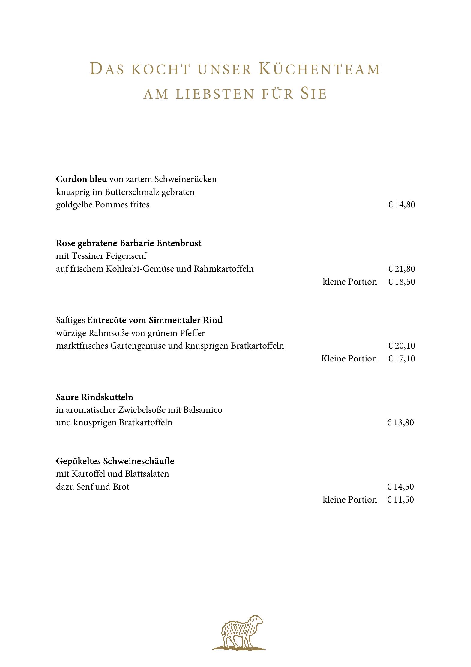 Speisekarte Hotel Lamm Mitteltal in Baiersbronn, Seite 4