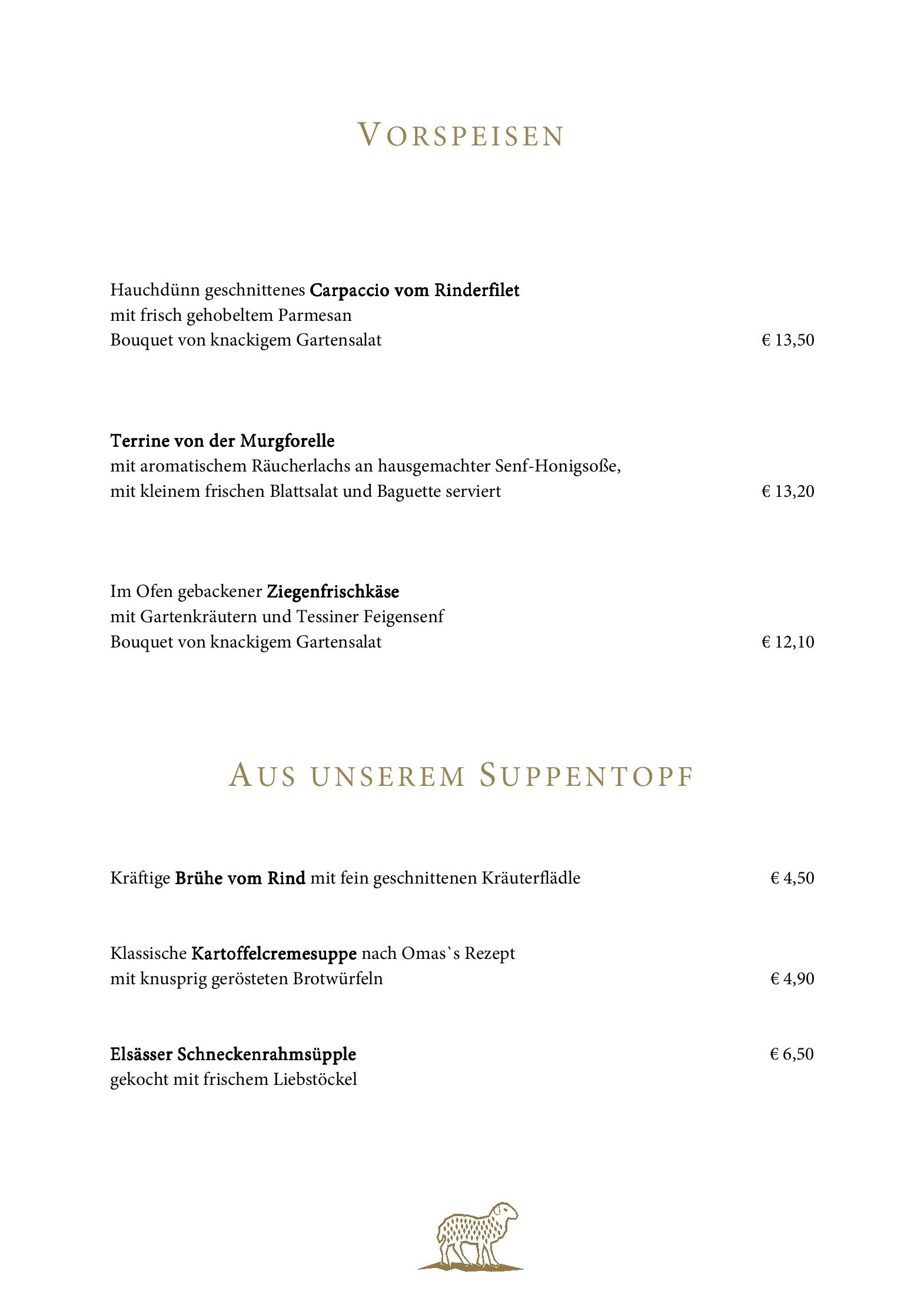 Speisekarte Hotel Lamm Mitteltal in Baiersbronn, Seite 5