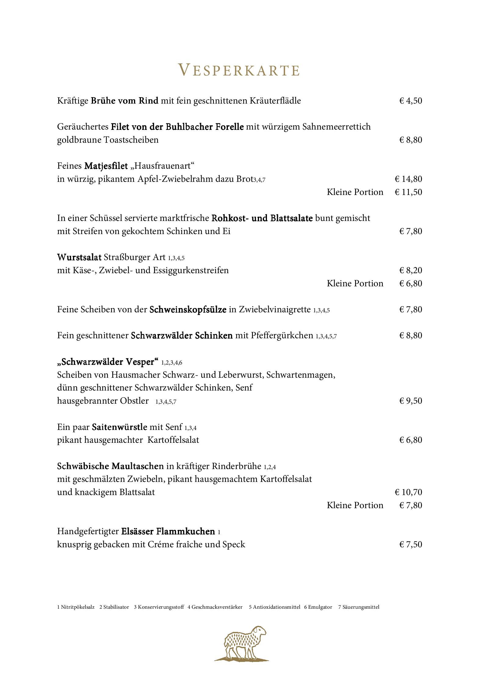 Speisekarte Hotel Lamm Mitteltal in Baiersbronn, Seite 8