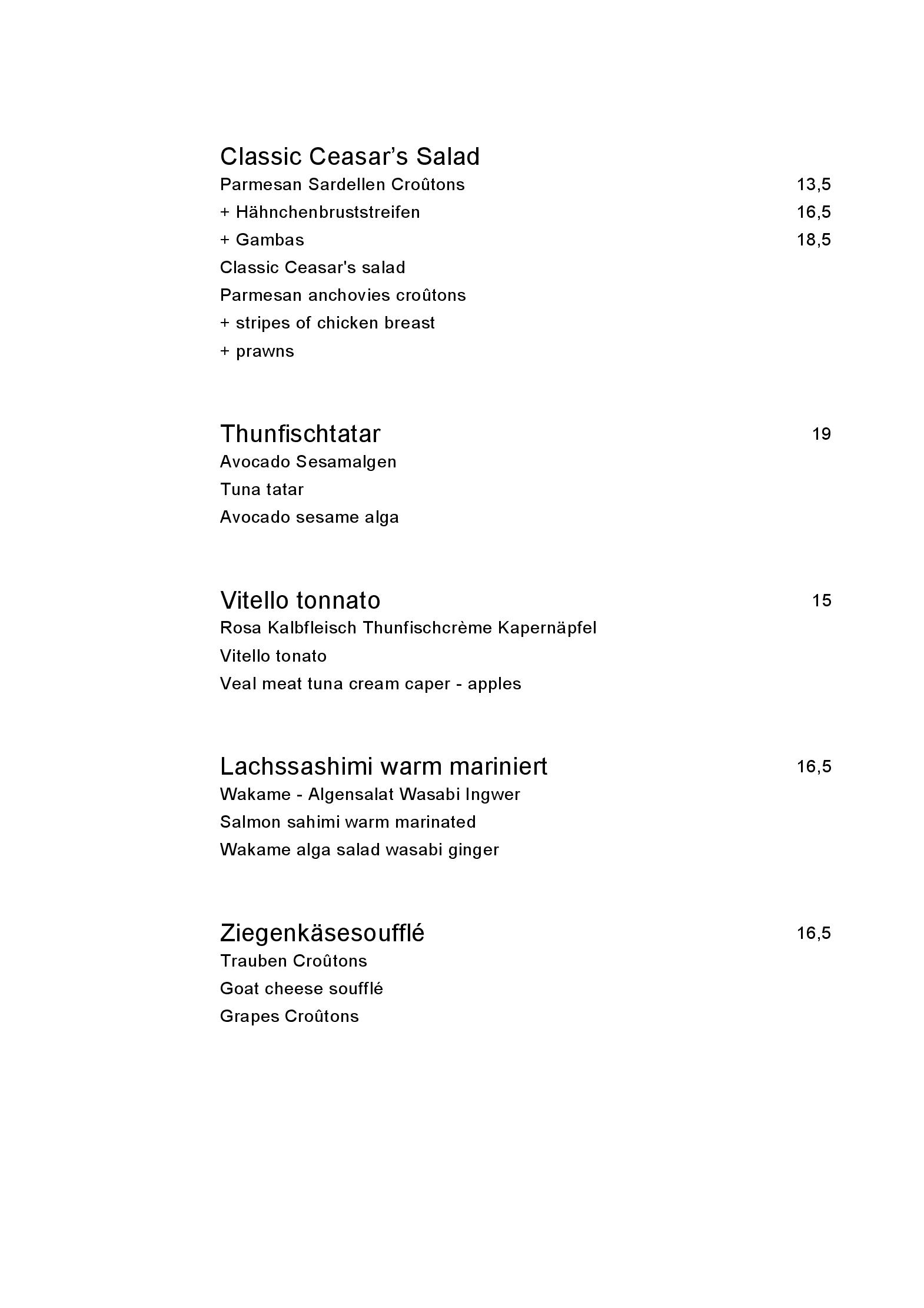 Speisekarte riva in Düsseldorf, Seite 2