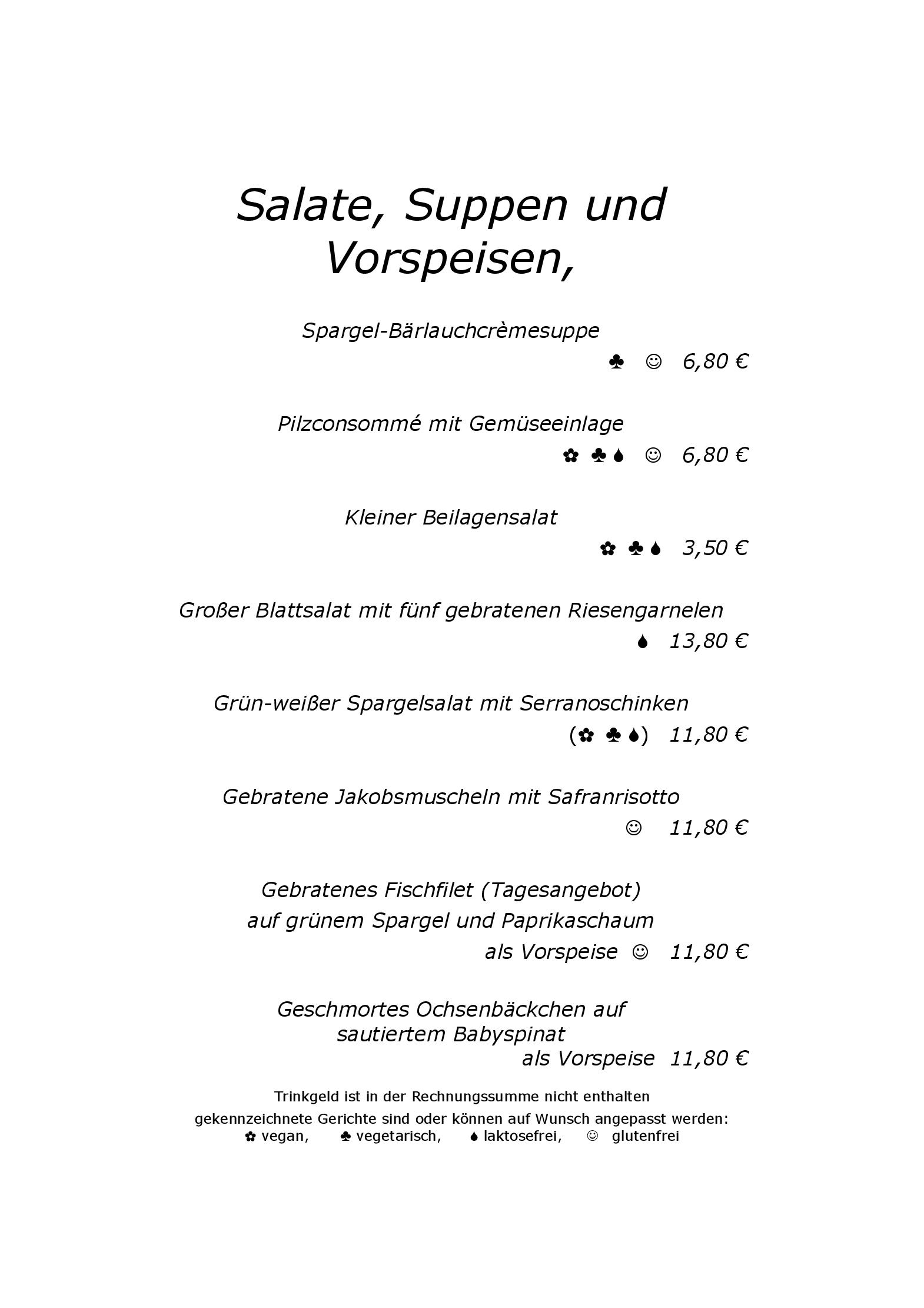 Speisekarte Weinstube Am Stadtgraben in Stuttgart, Seite 2