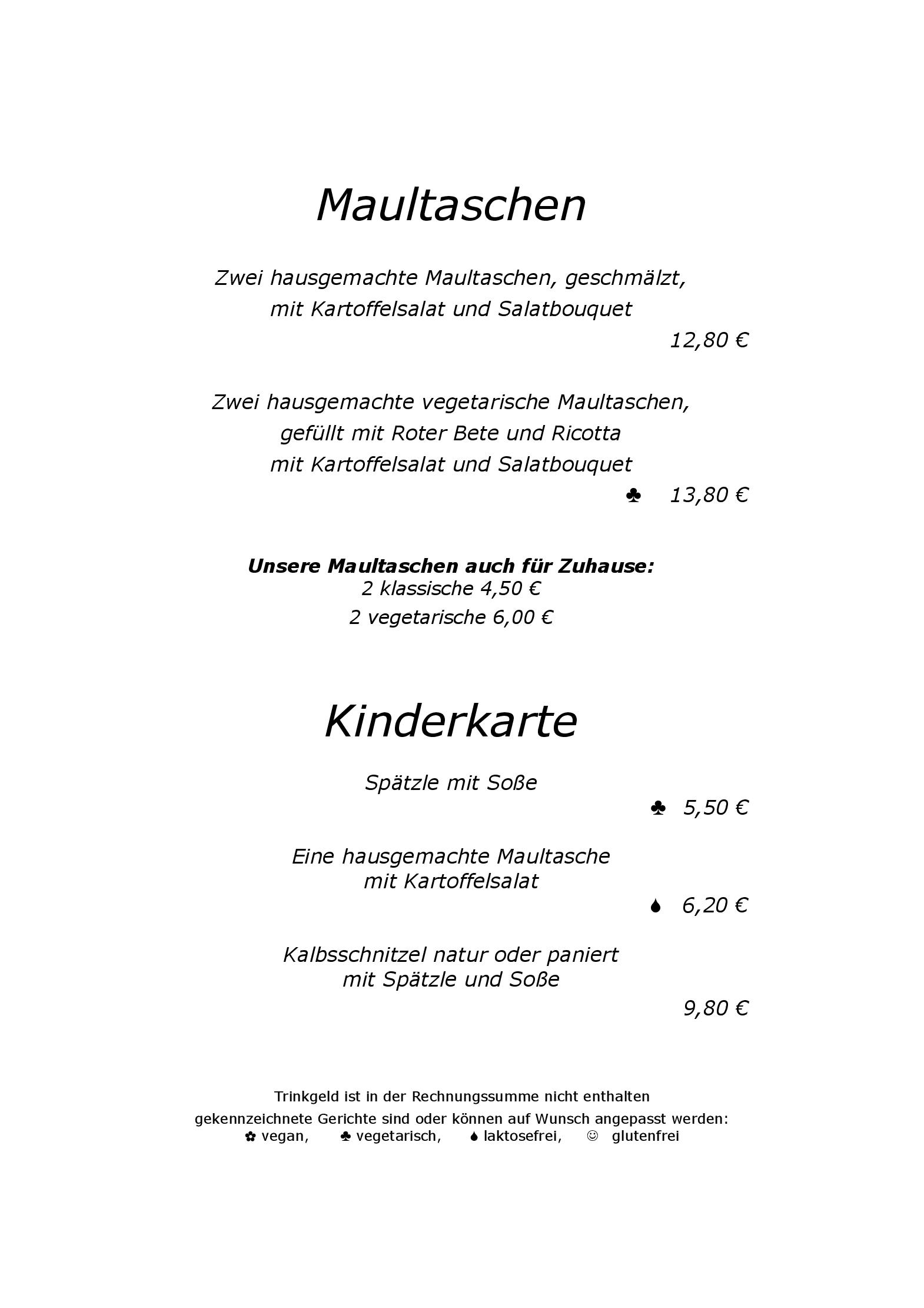 Speisekarte Weinstube Am Stadtgraben in Stuttgart, Seite 5