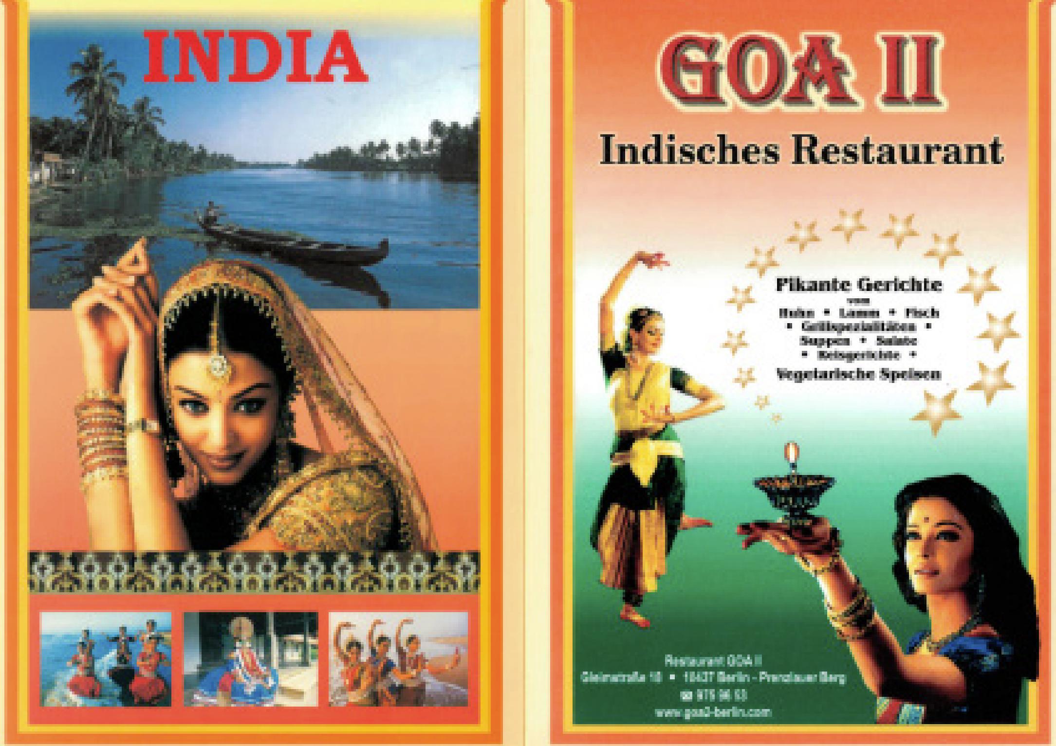 Speisekarte Goa II in Berlin, Seite 1