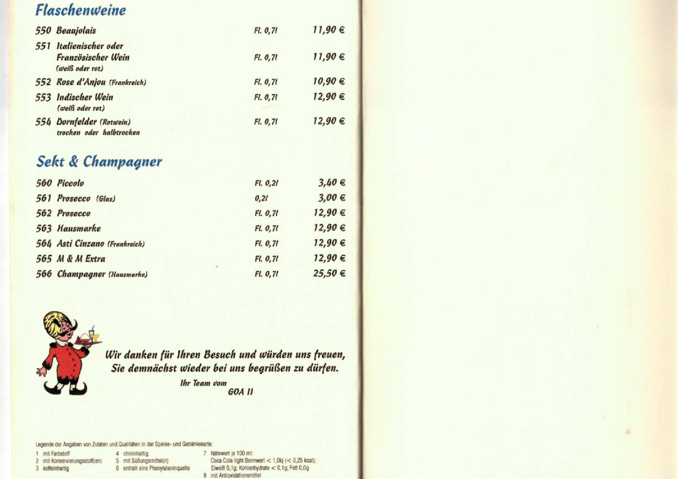 Speisekarte Goa II in Berlin, Seite 12