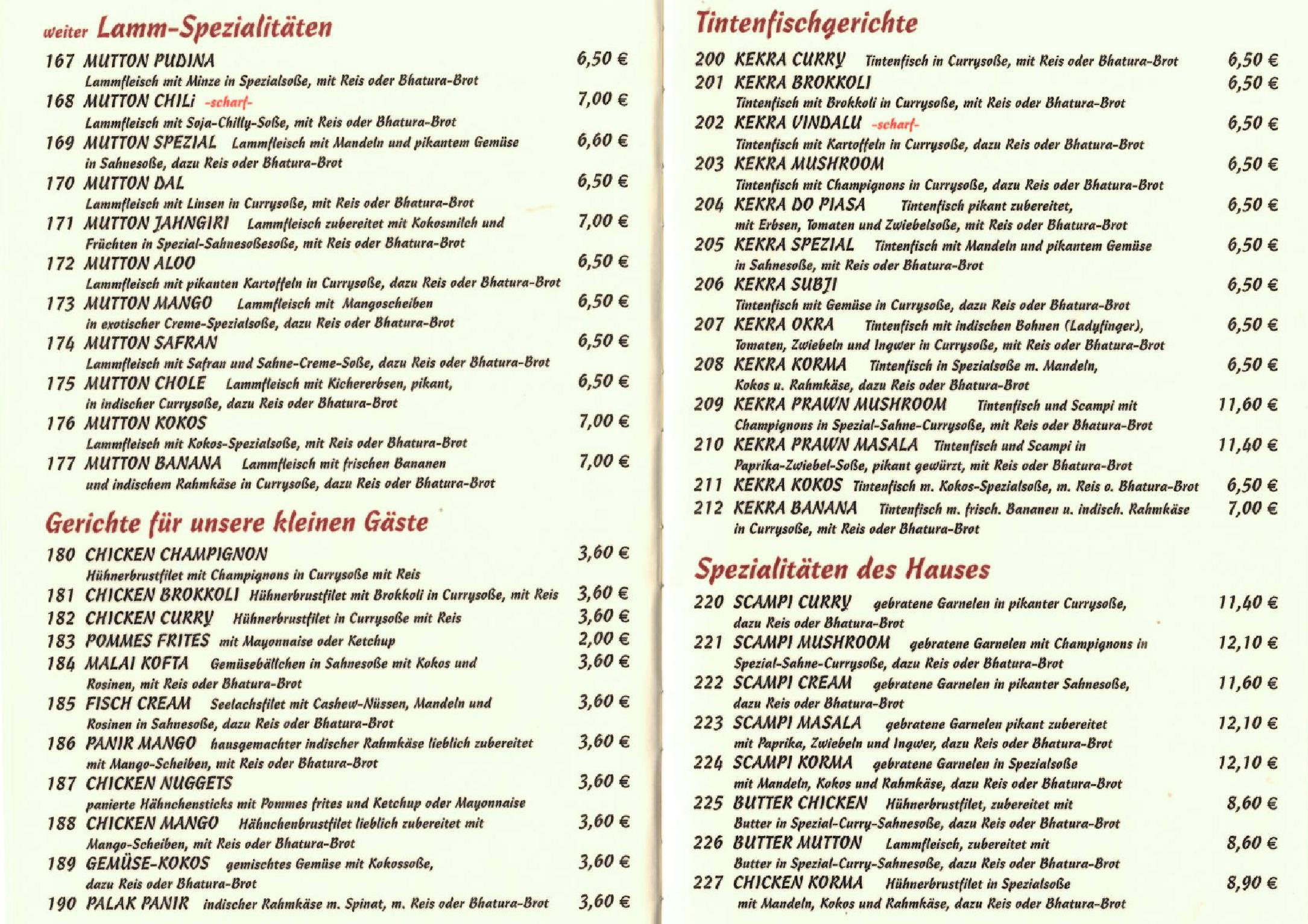 Speisekarte Goa II in Berlin, Seite 6