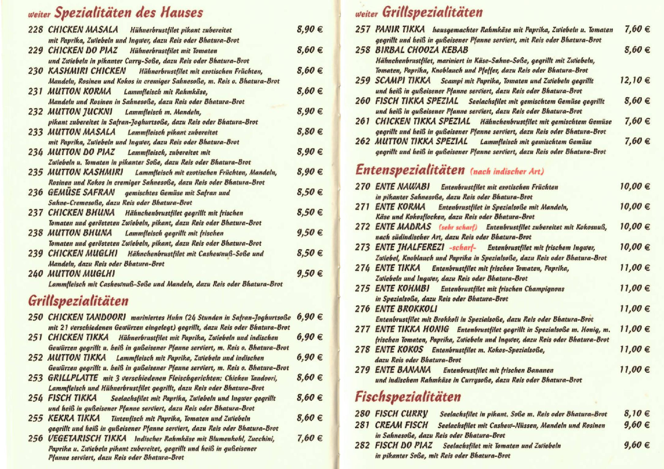 Speisekarte Goa II in Berlin, Seite 7