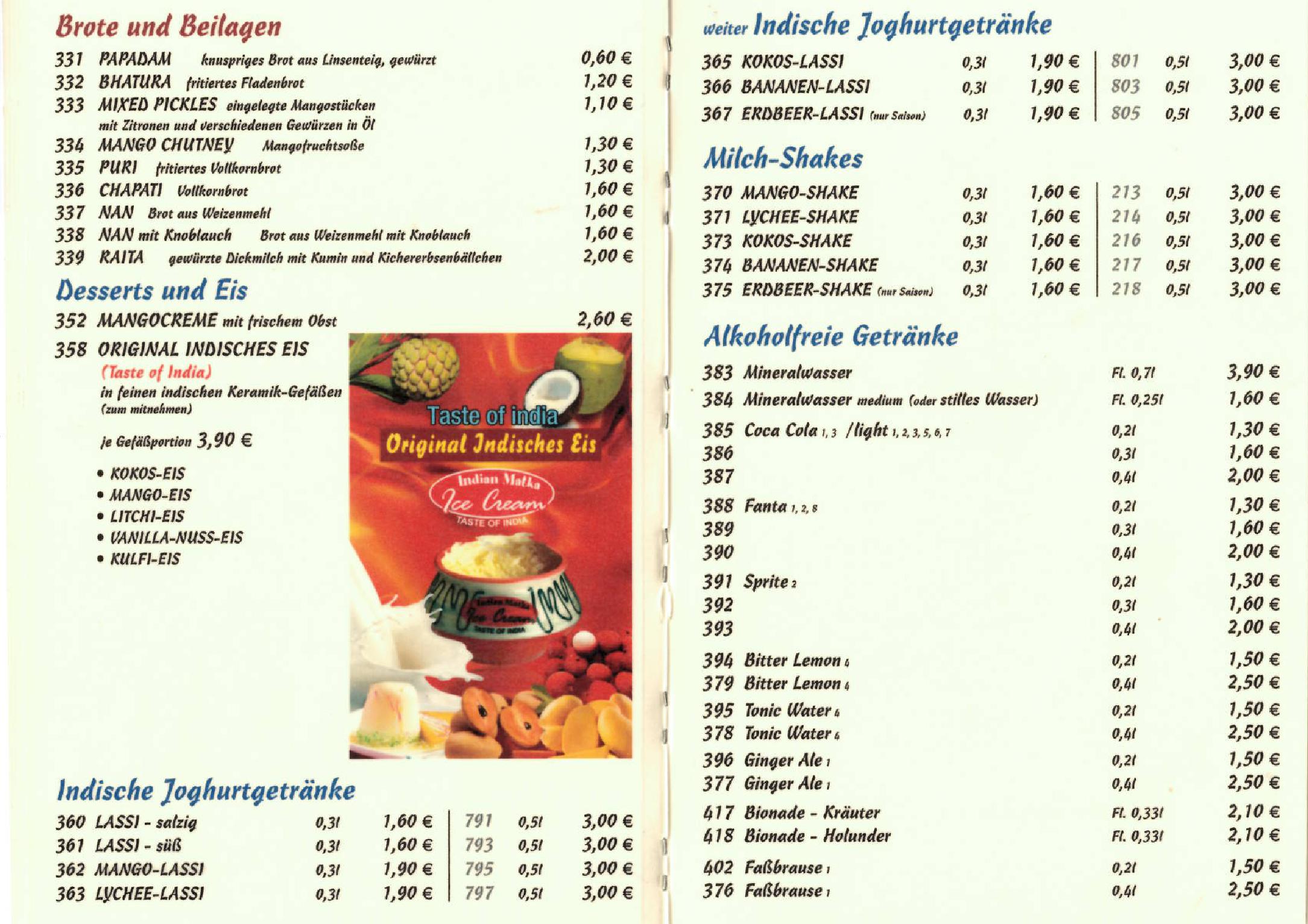 Speisekarte Goa II in Berlin, Seite 9