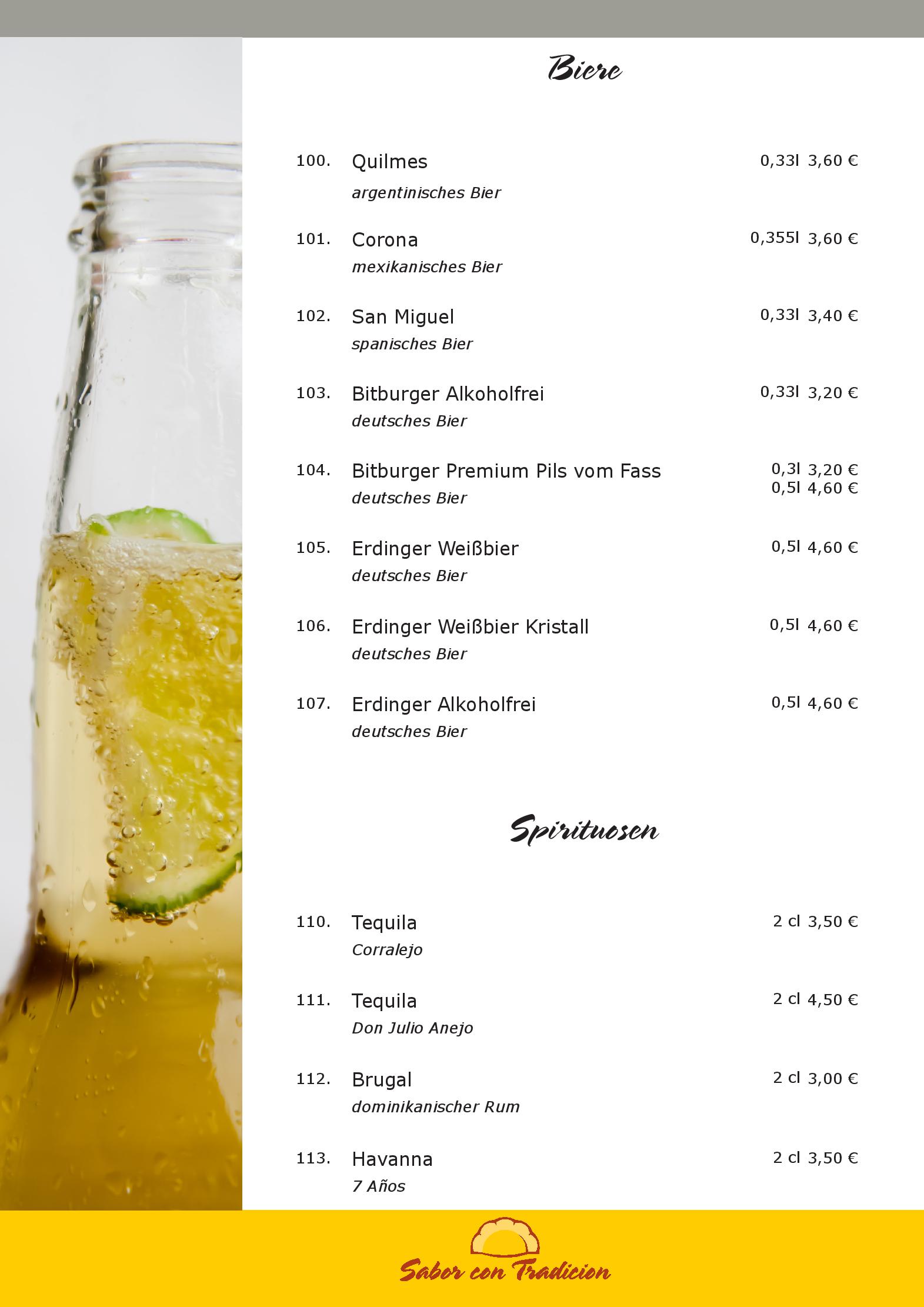 Speisekarte Sabor con Tradicion in Berlin, Seite 12