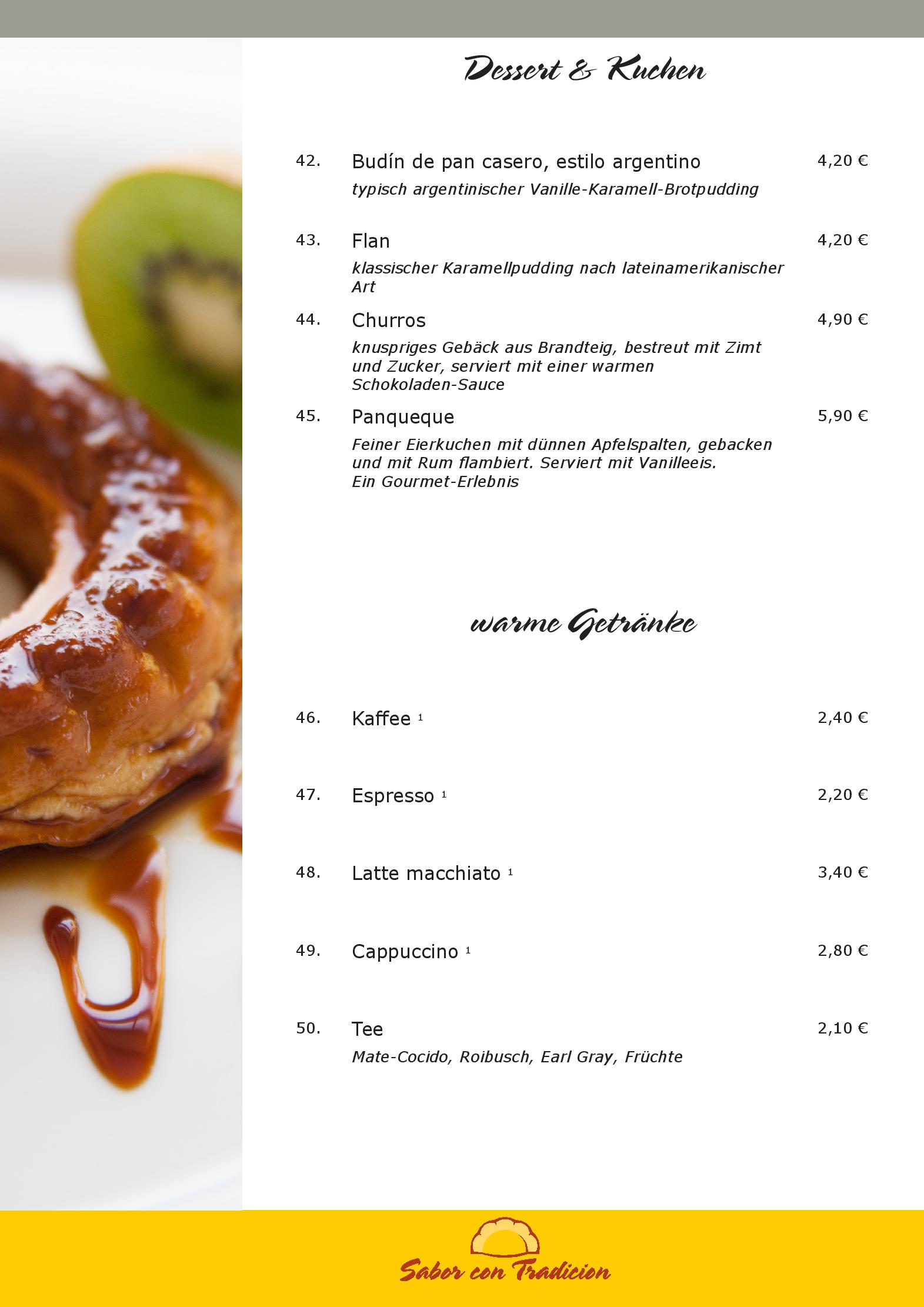 Speisekarte Sabor con Tradicion in Berlin, Seite 8