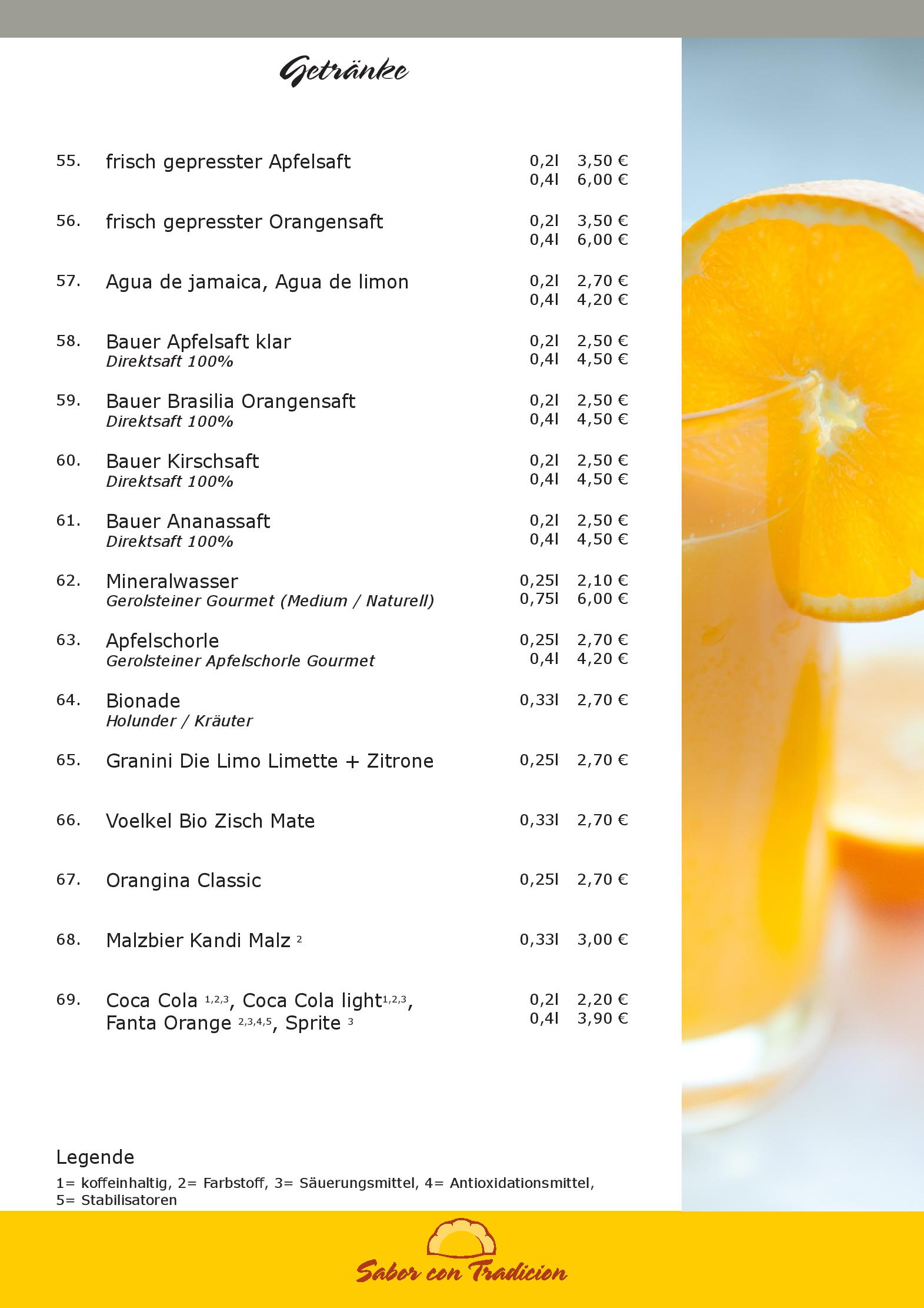 Speisekarte Sabor con Tradicion in Berlin, Seite 9