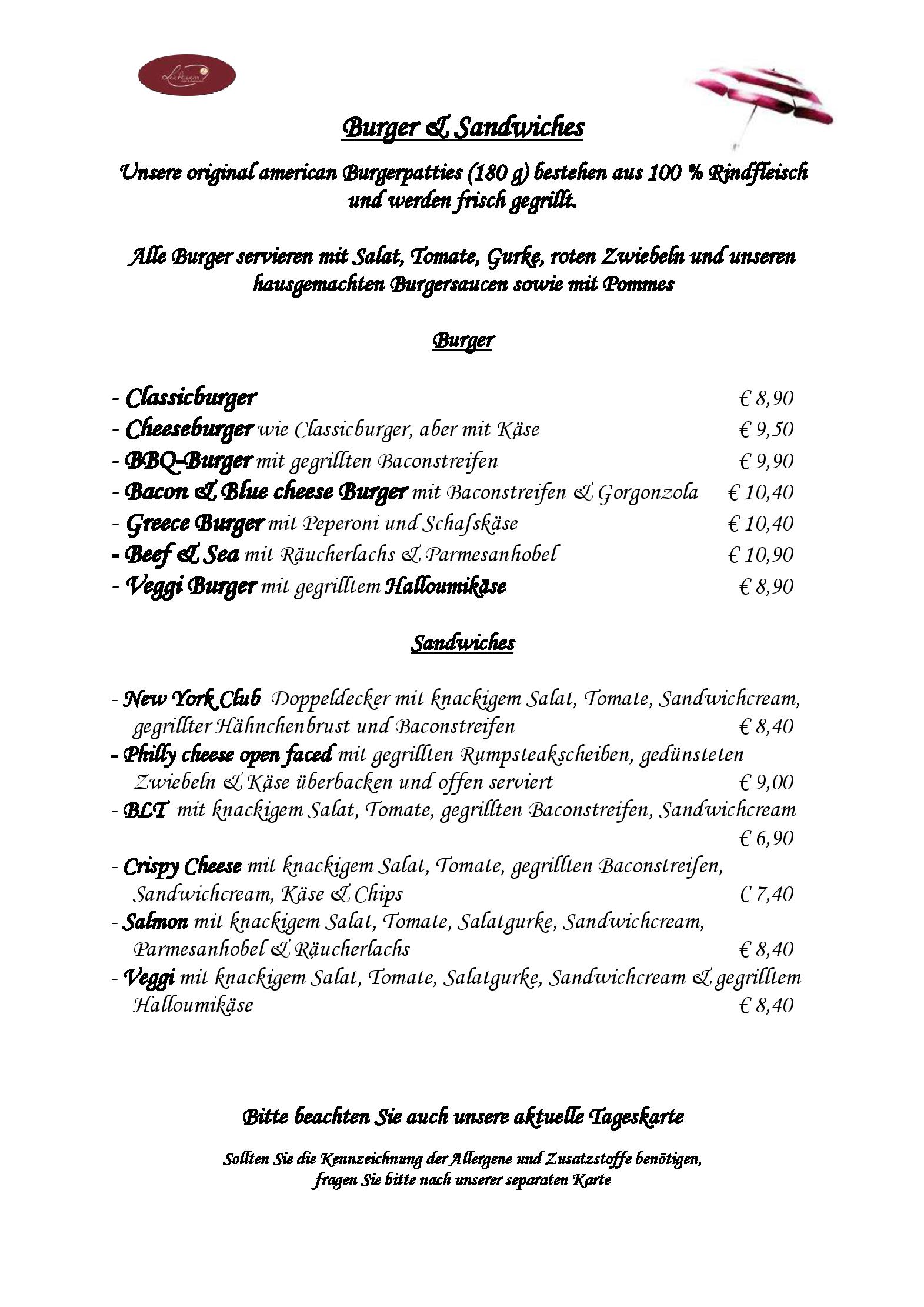 Speisekarte Café & Restaurant Leichtweiss  in Wiesbaden, Seite 2