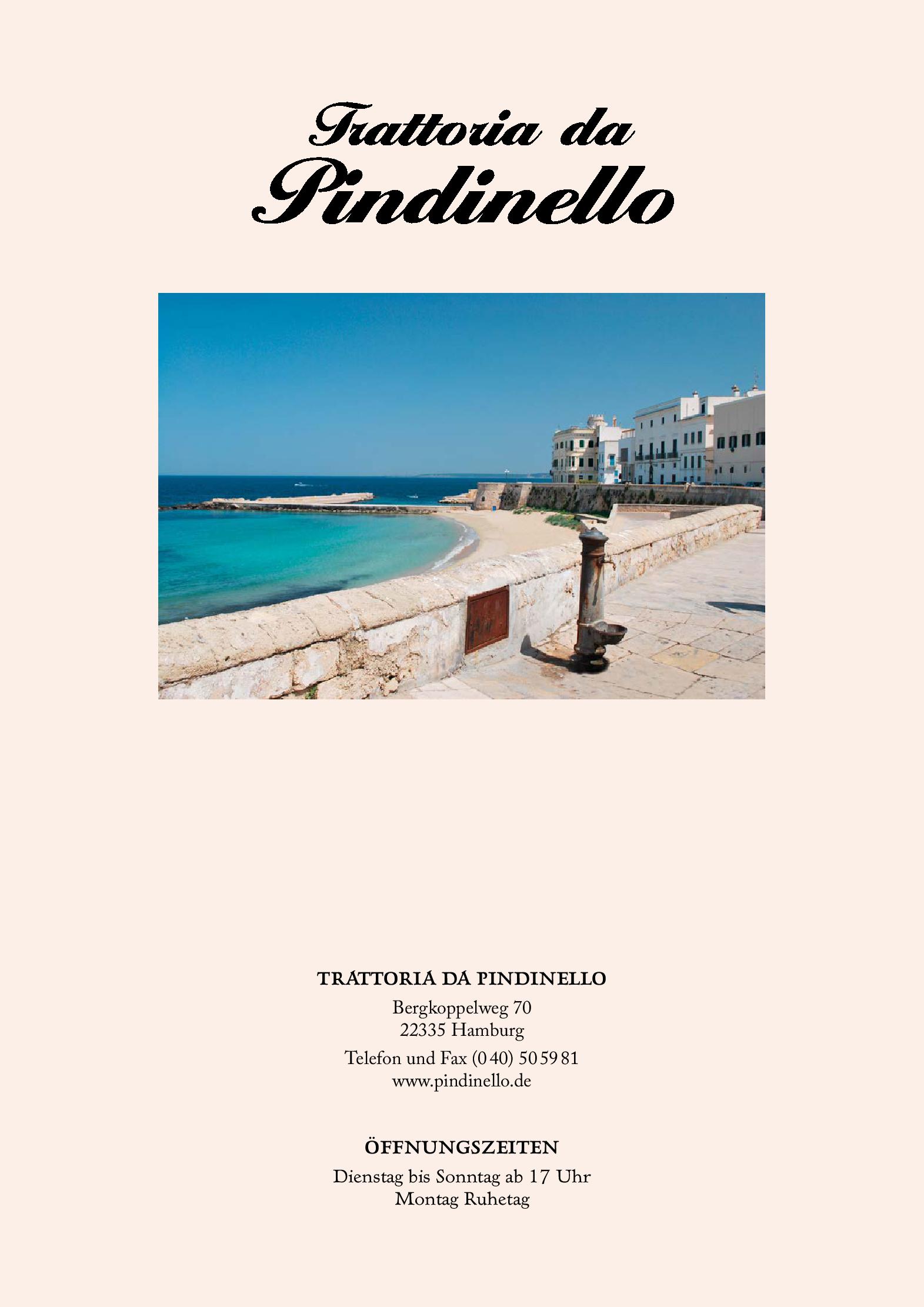 Speisekarte Trattoria da Pindinello in Hamburg, Seite 11