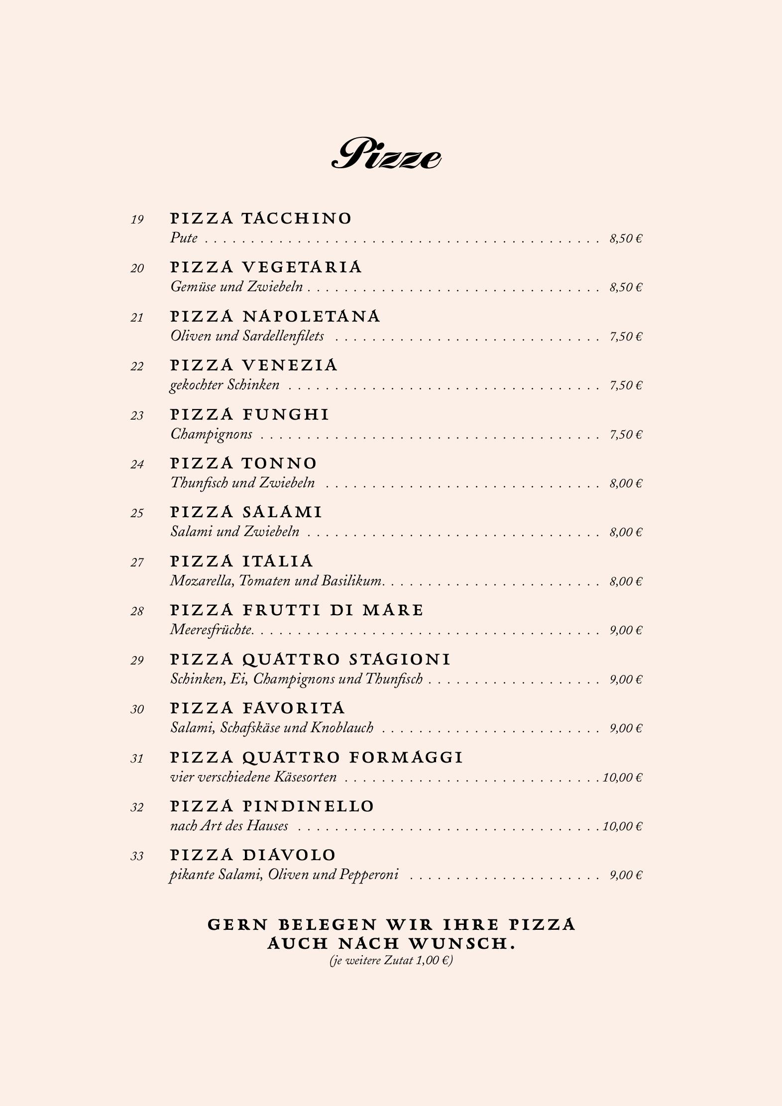 Speisekarte Trattoria da Pindinello in Hamburg, Seite 5