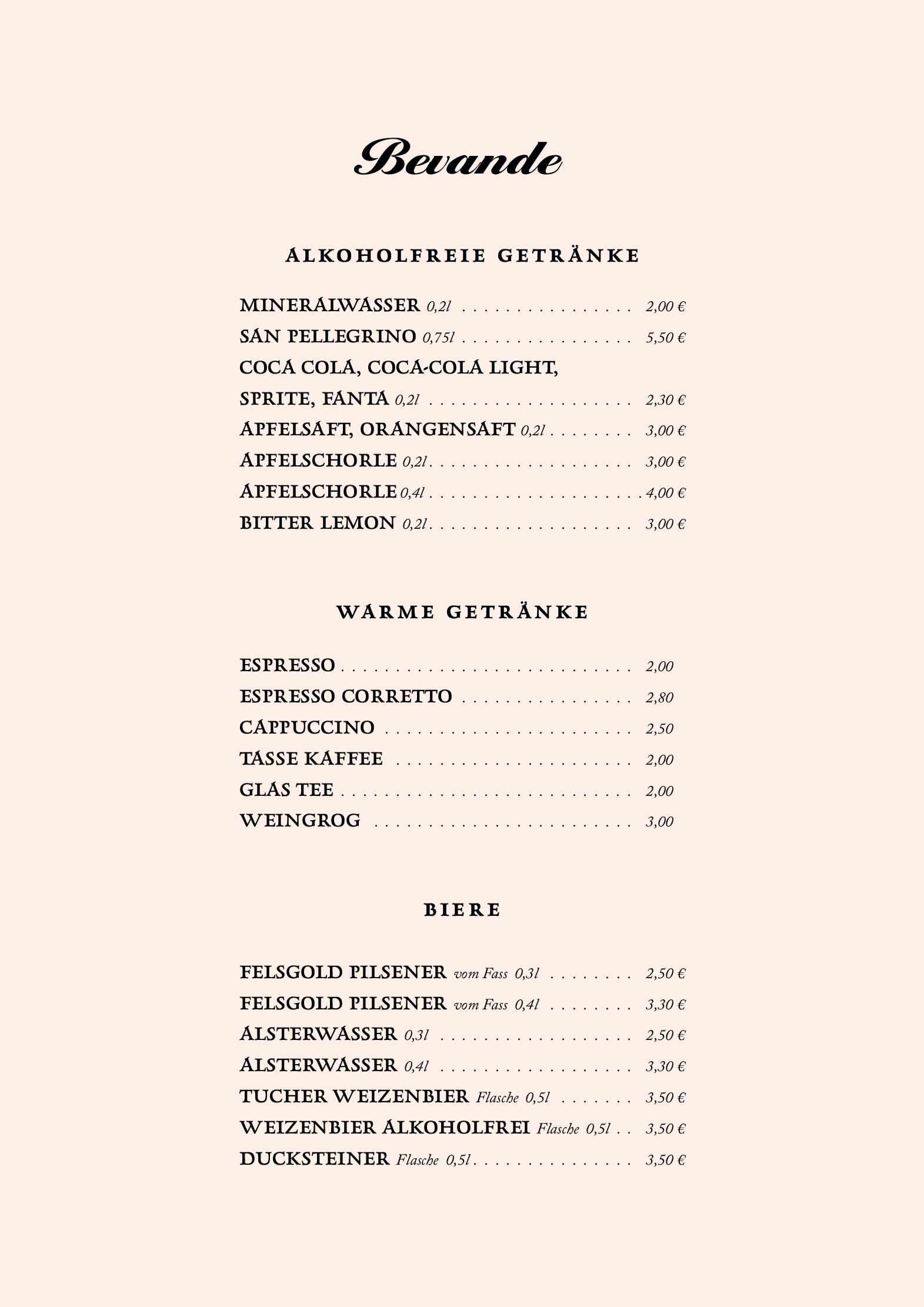 Speisekarte Trattoria da Pindinello in Hamburg, Seite 9