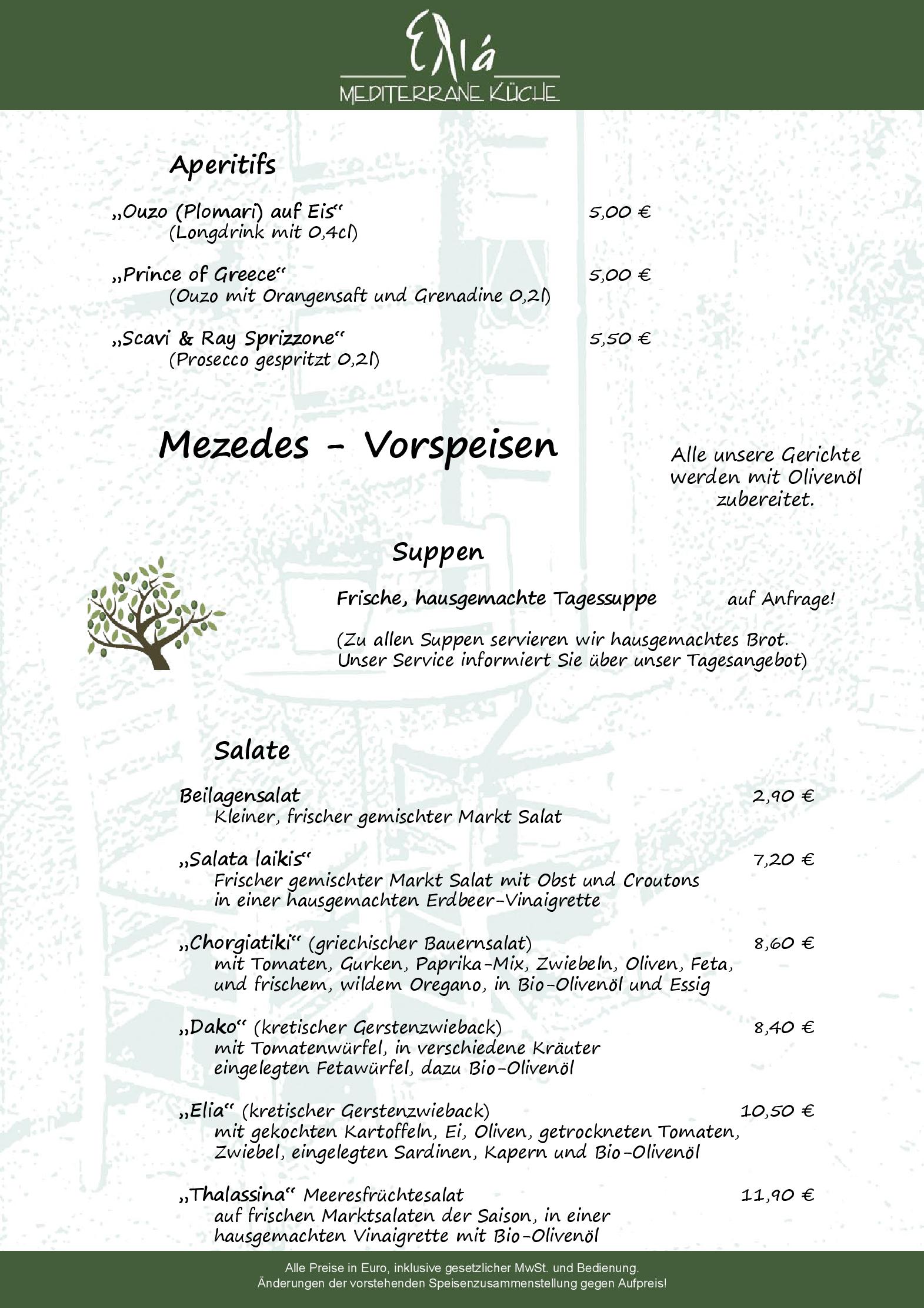 Speisekarte Eliá Restaurant & Bar in Frankfurt am Main, Seite 3