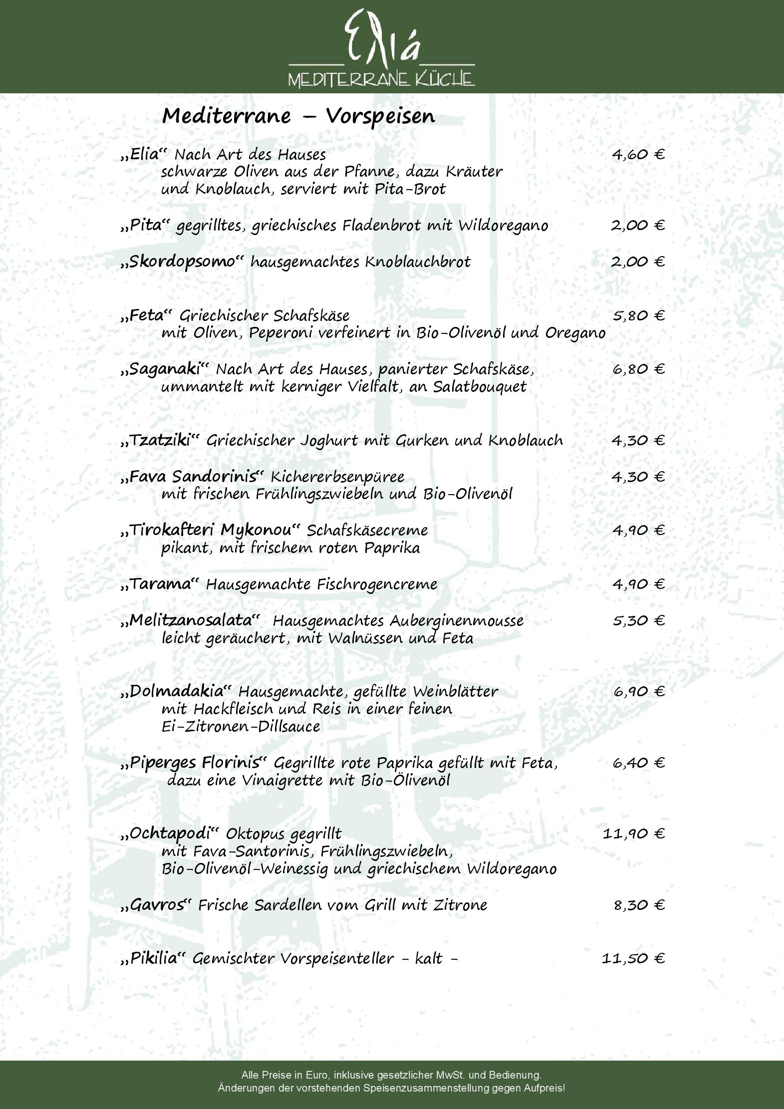 Speisekarte Eliá Restaurant & Bar in Frankfurt am Main, Seite 4