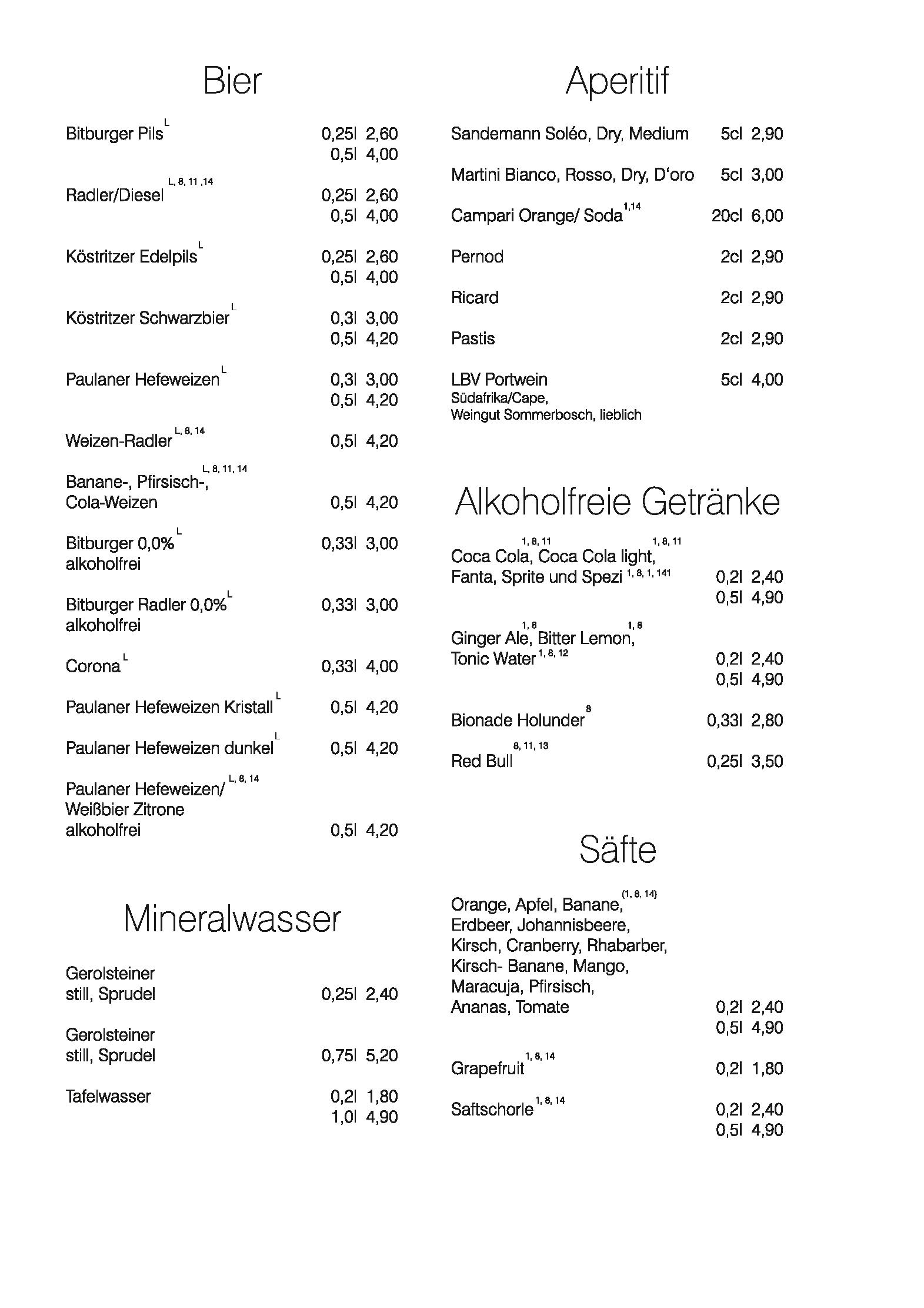 Speisekarte Faustus Cafe Restaurant Bar in Erfurt, Seite 3